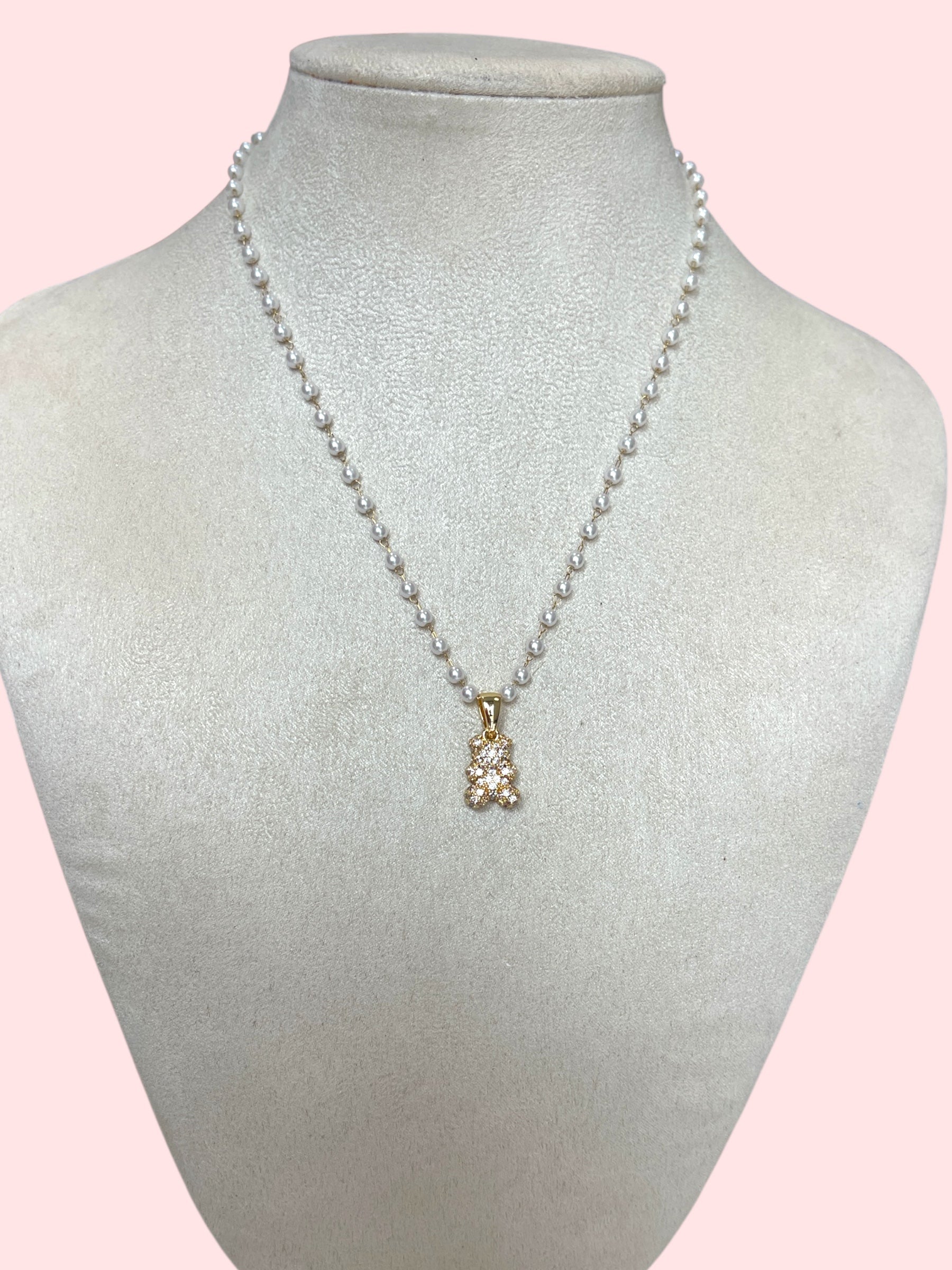 Collana orsetto perla