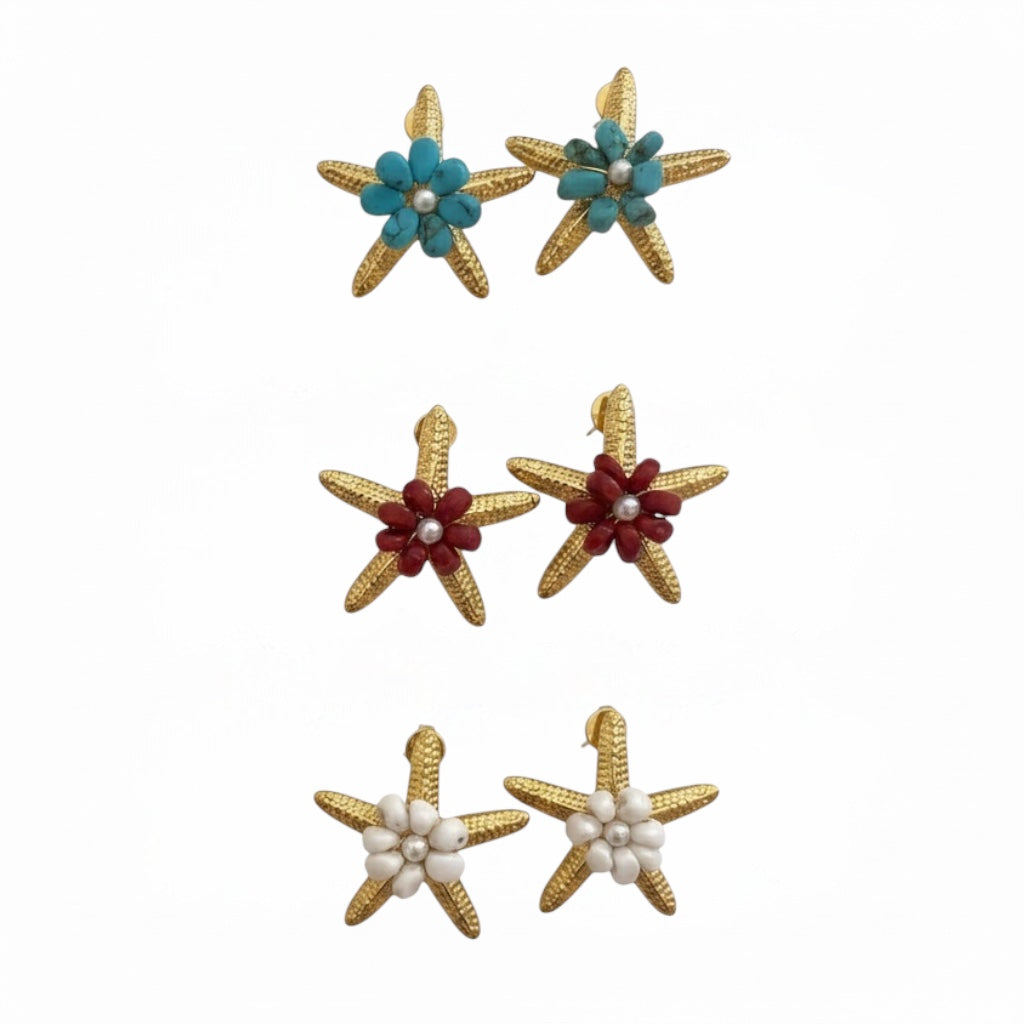 Orecchini stella corallo