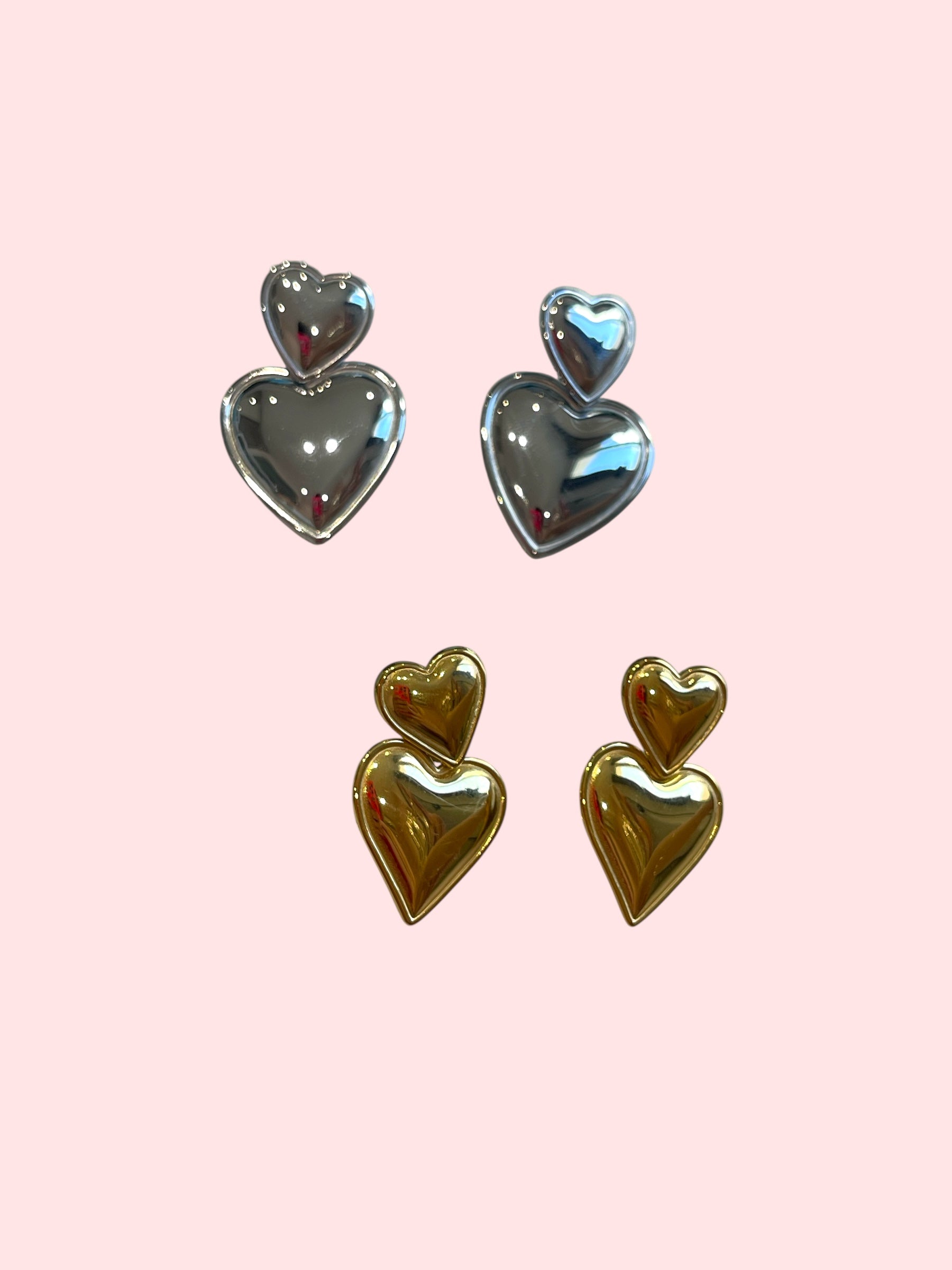 Orecchini doppio cuore