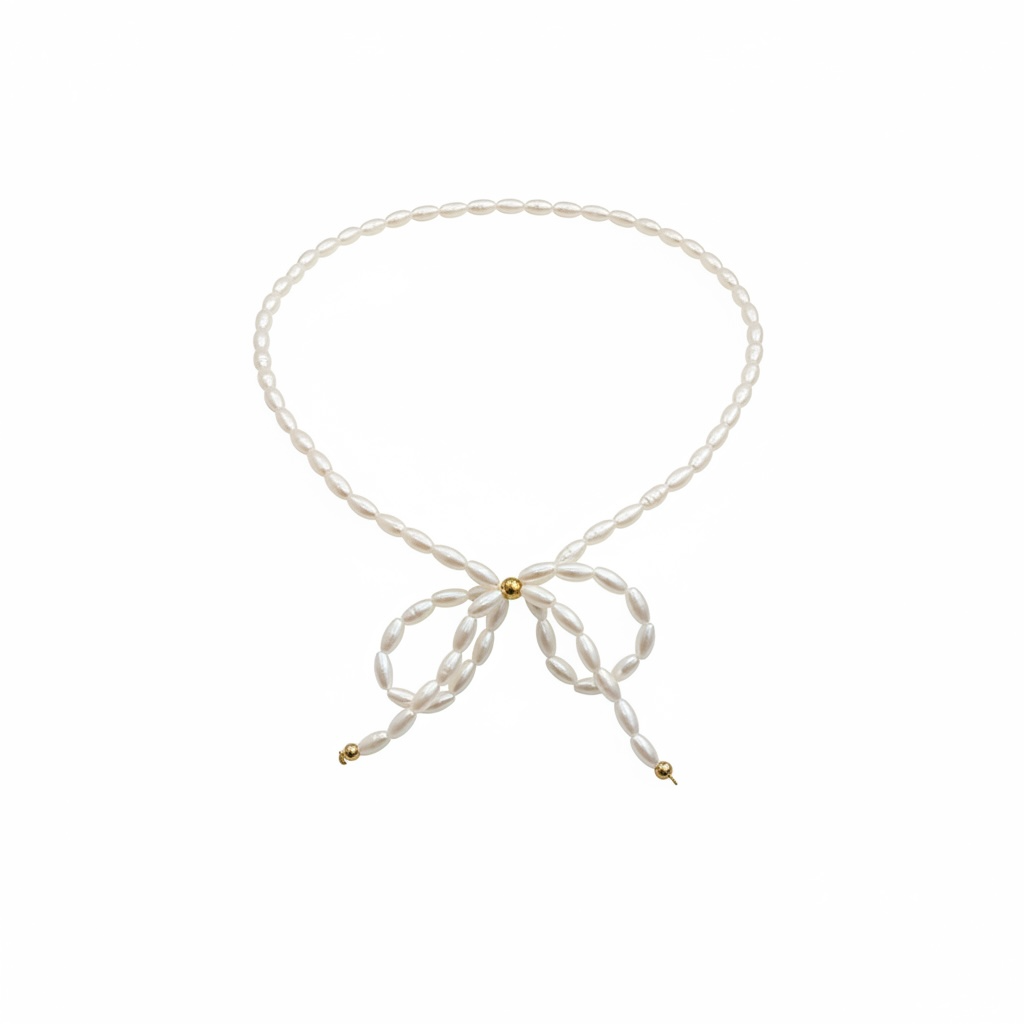 Collana perle fiocco