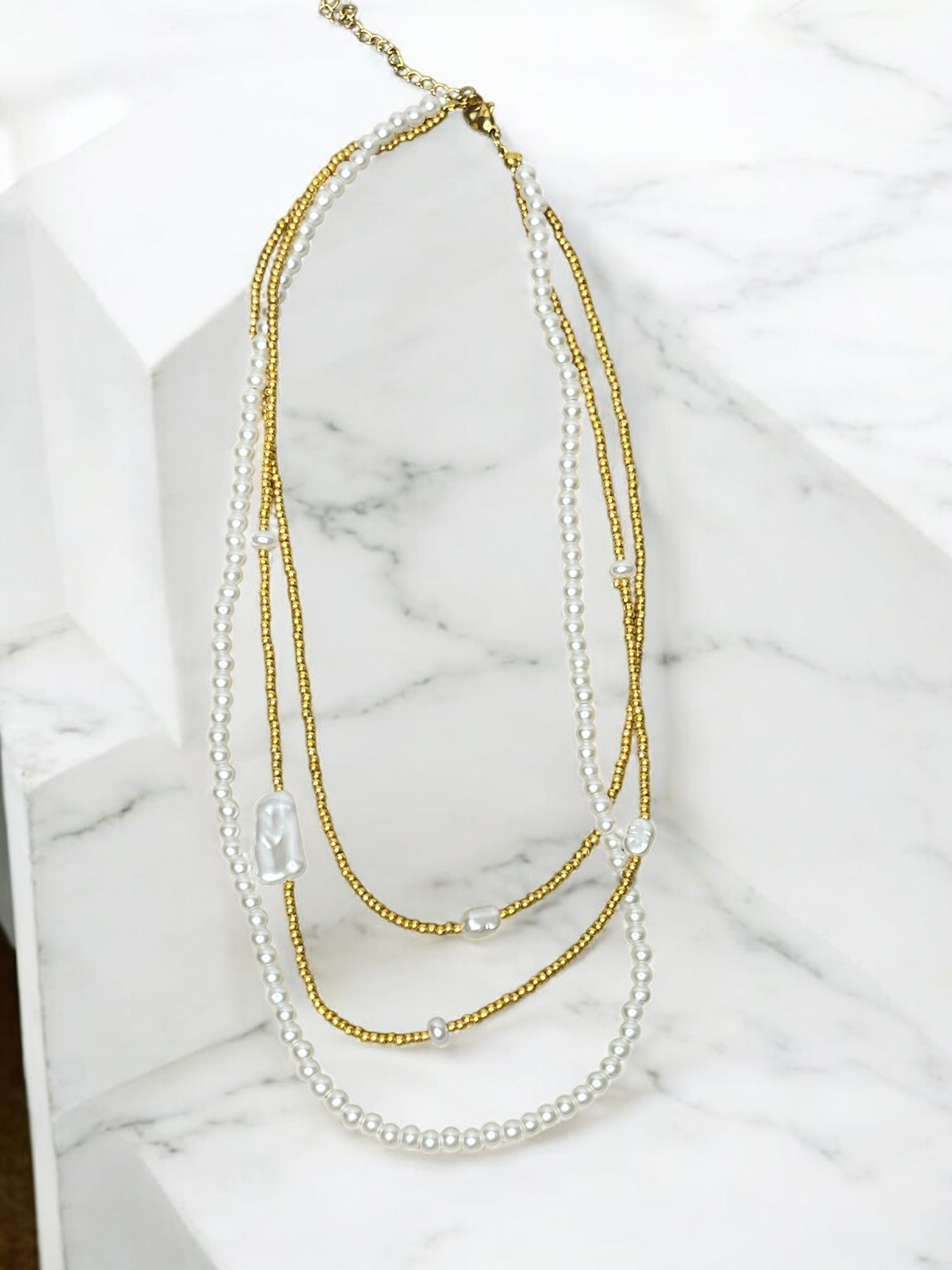Collana perla multi filo