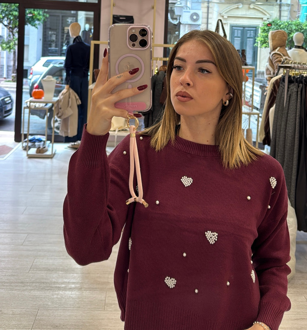 Maglioncino Heart Perline