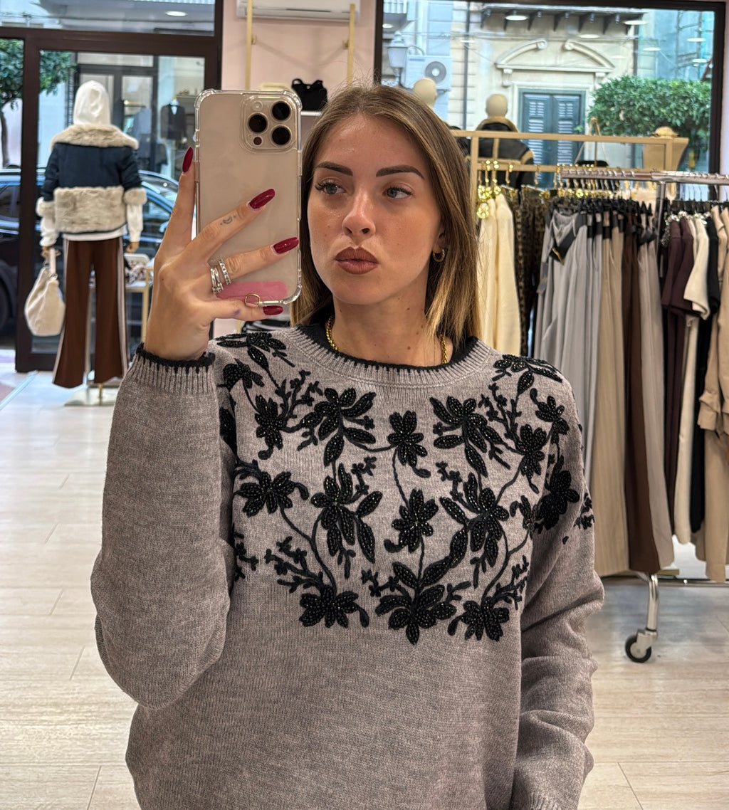 Maglioncino Flower Paillette