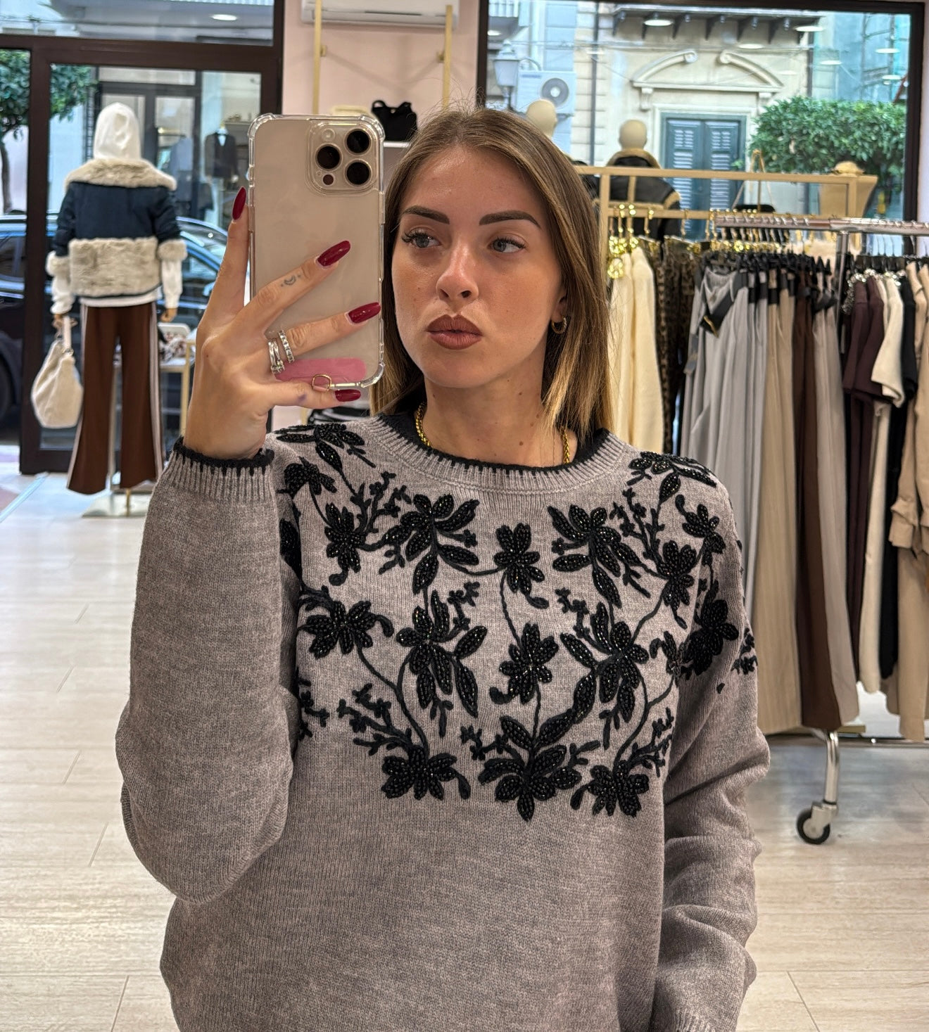 Maglioncino Flower Paillette