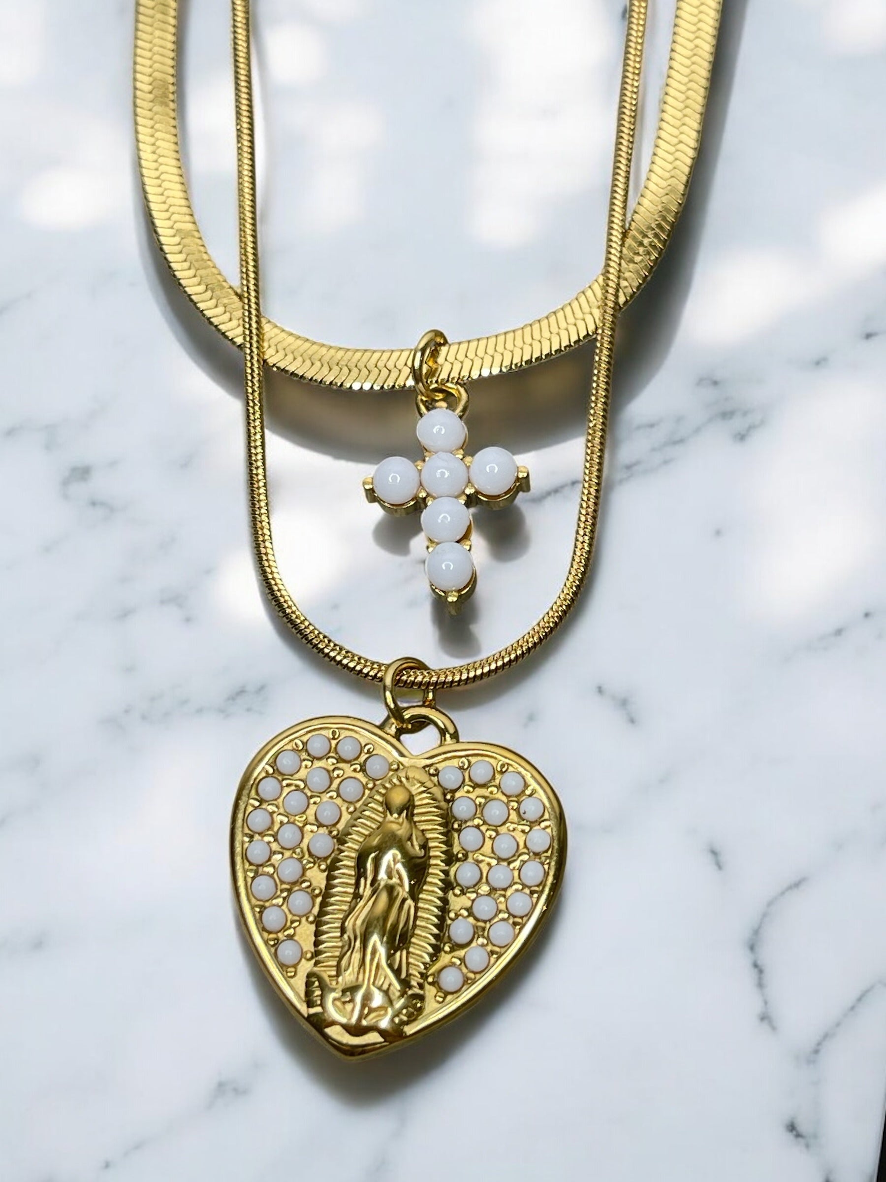 Collana snake croce