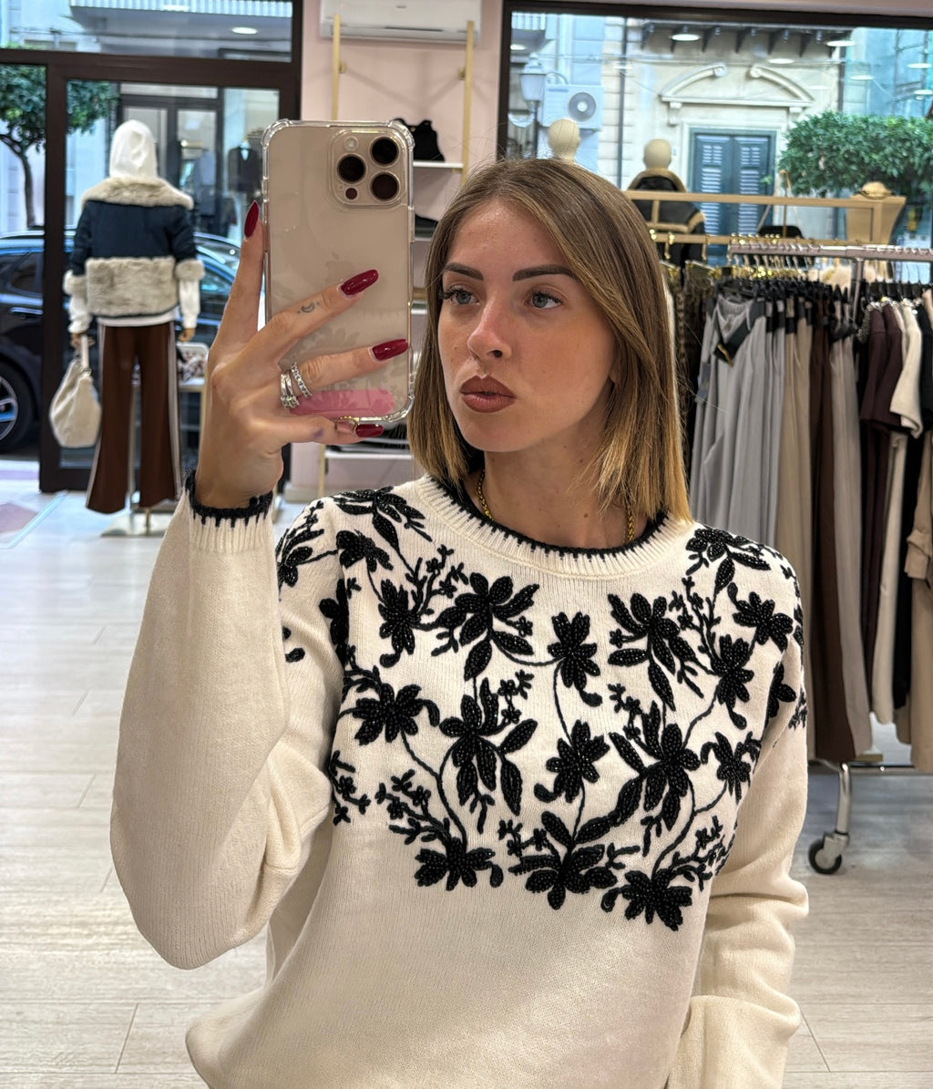 Maglioncino Flower Paillette