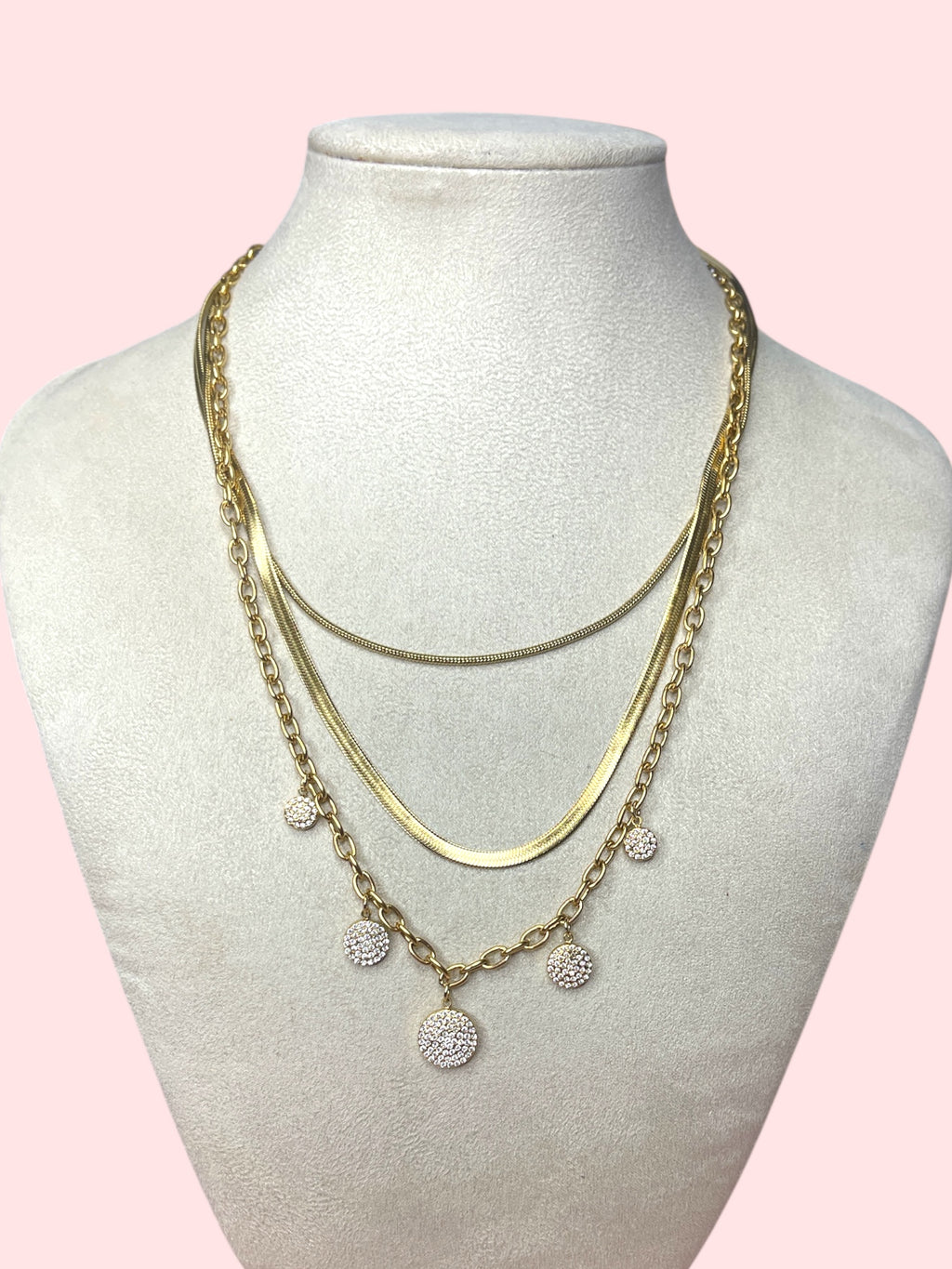 Collana tris strass