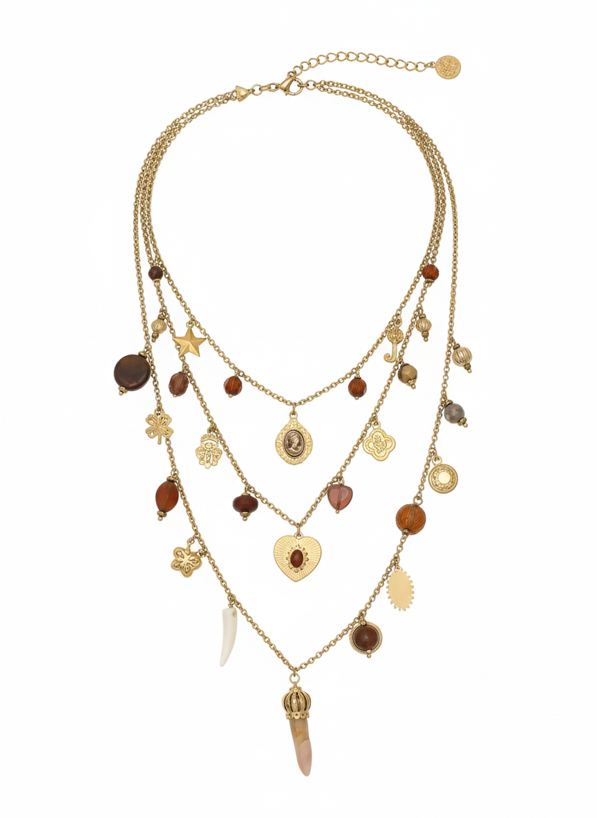 Collana cascata di charms