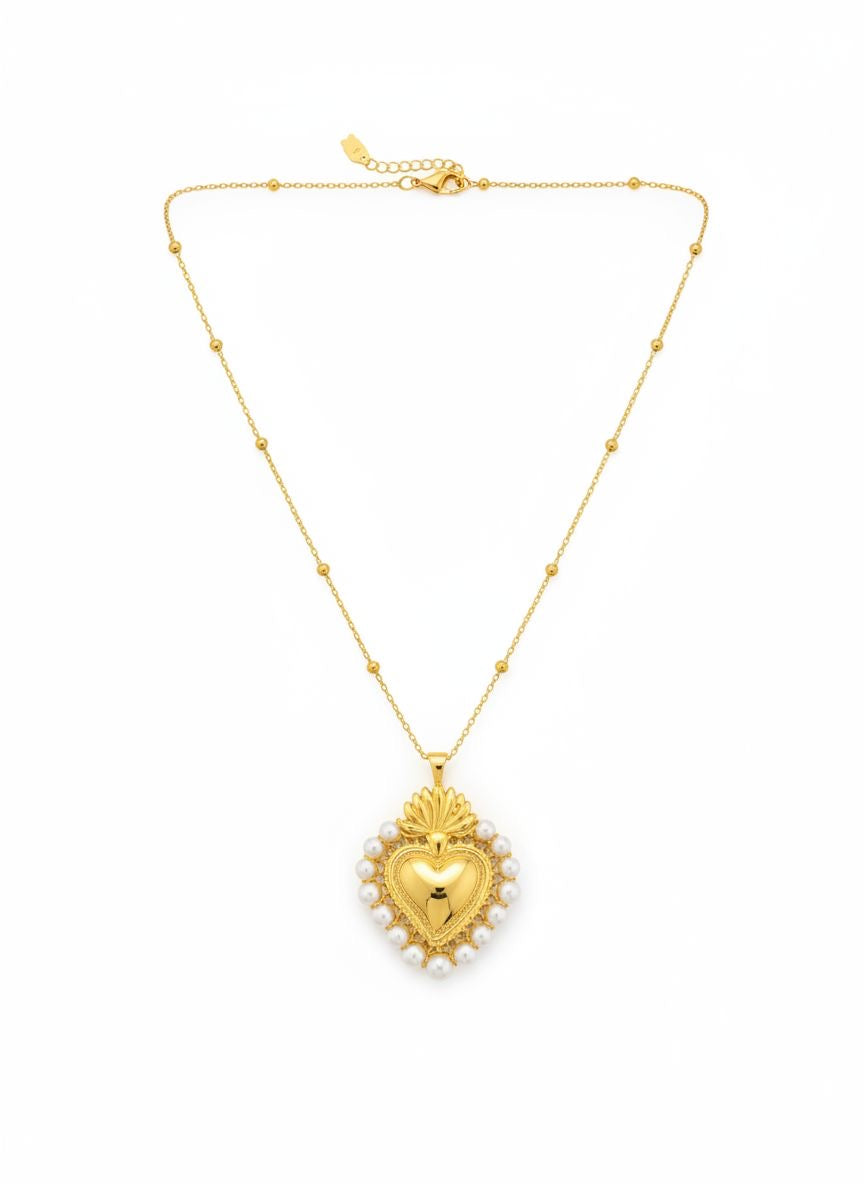 Collana sacro cuore perla