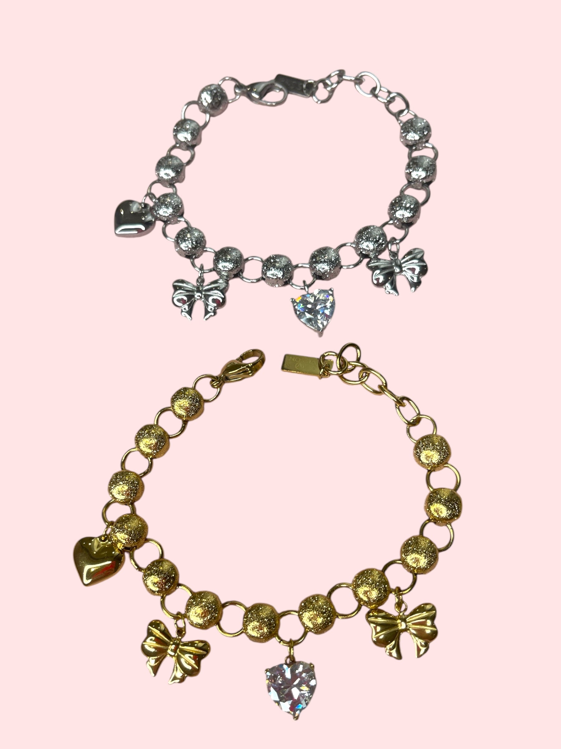 Bracciale cuore e fiocchi
