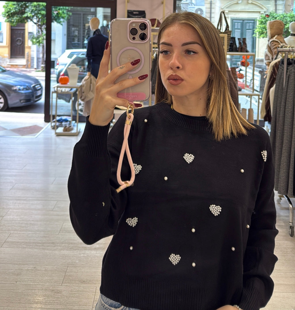 Maglioncino Heart Perline