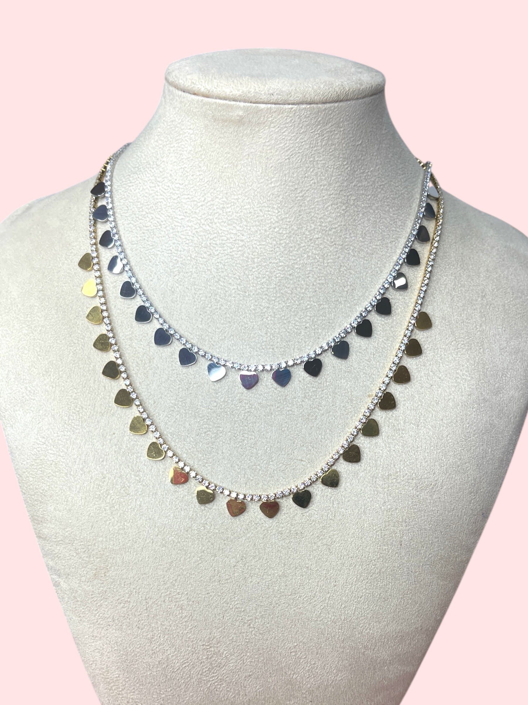 Collana strass cuoricino