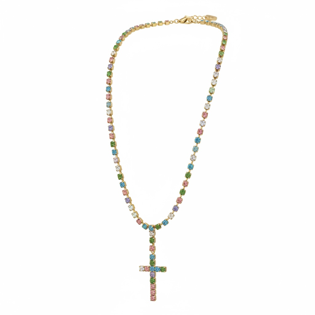 Collana croce brilla