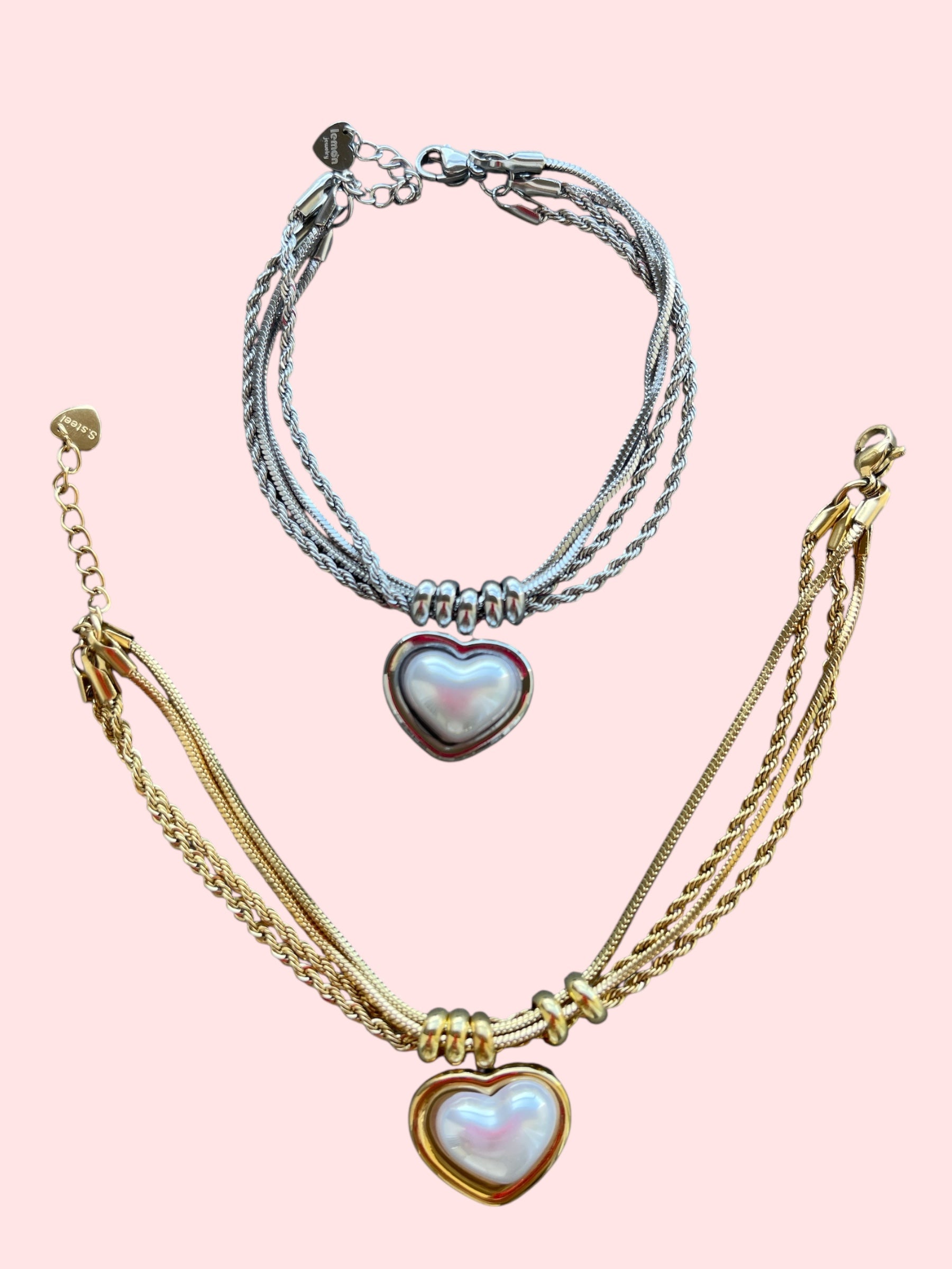 Bracciale cuore perla