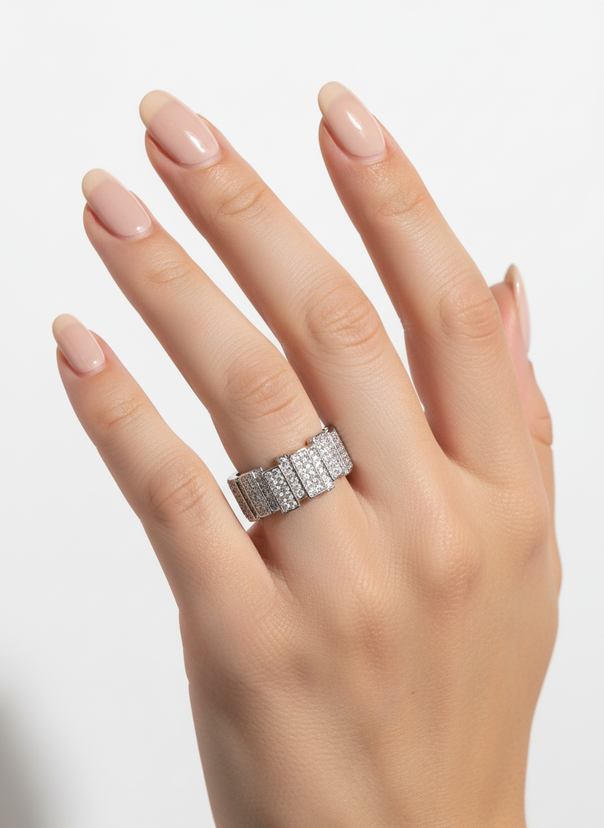 Anello fascia strass