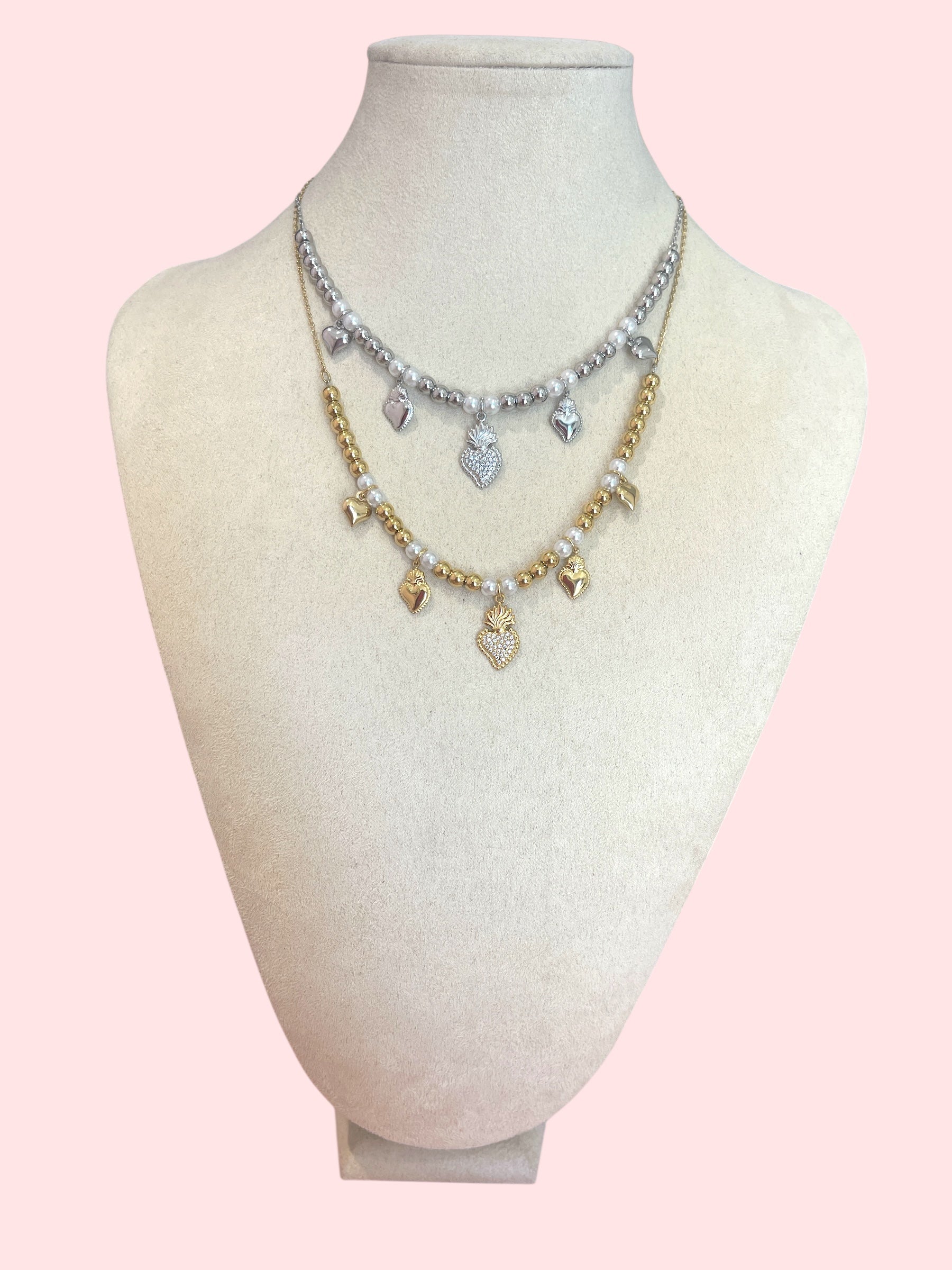 Collana sacro cuore perla