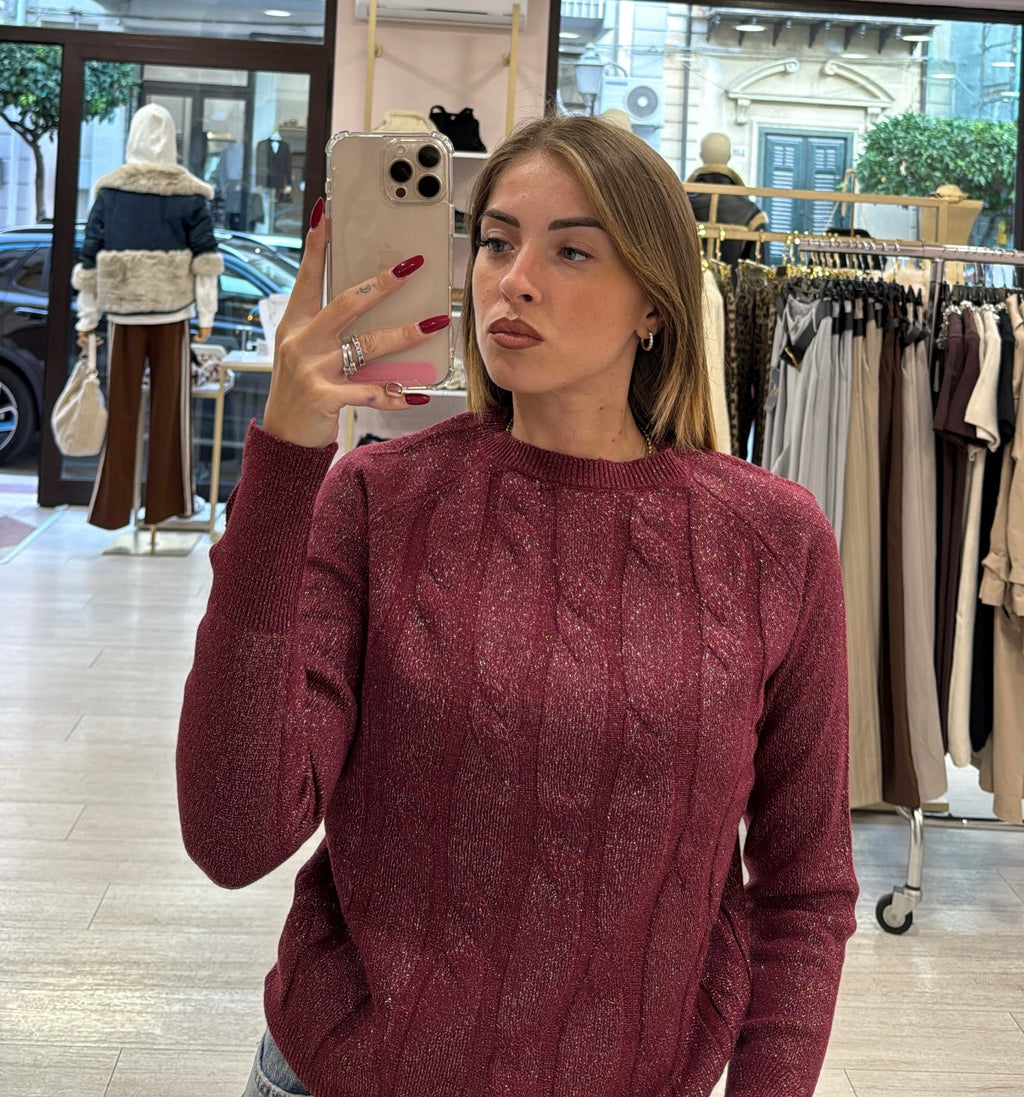 Maglioncino treccia Lurex