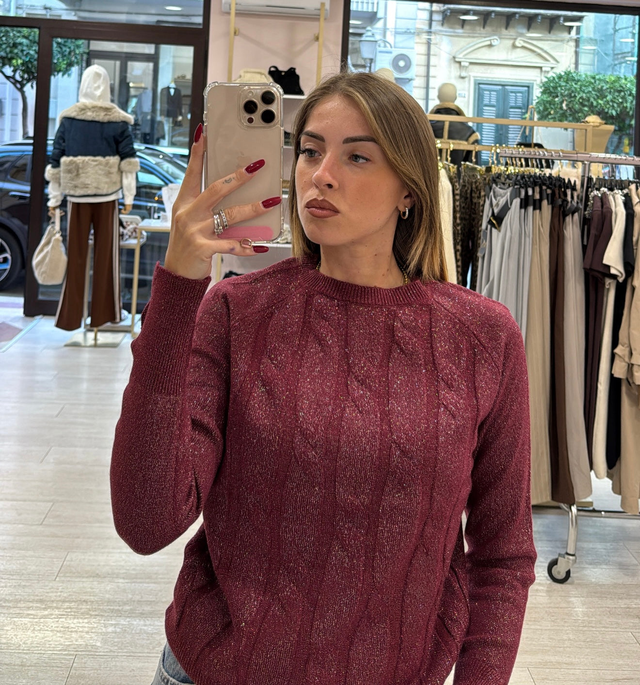 Maglioncino treccia Lurex