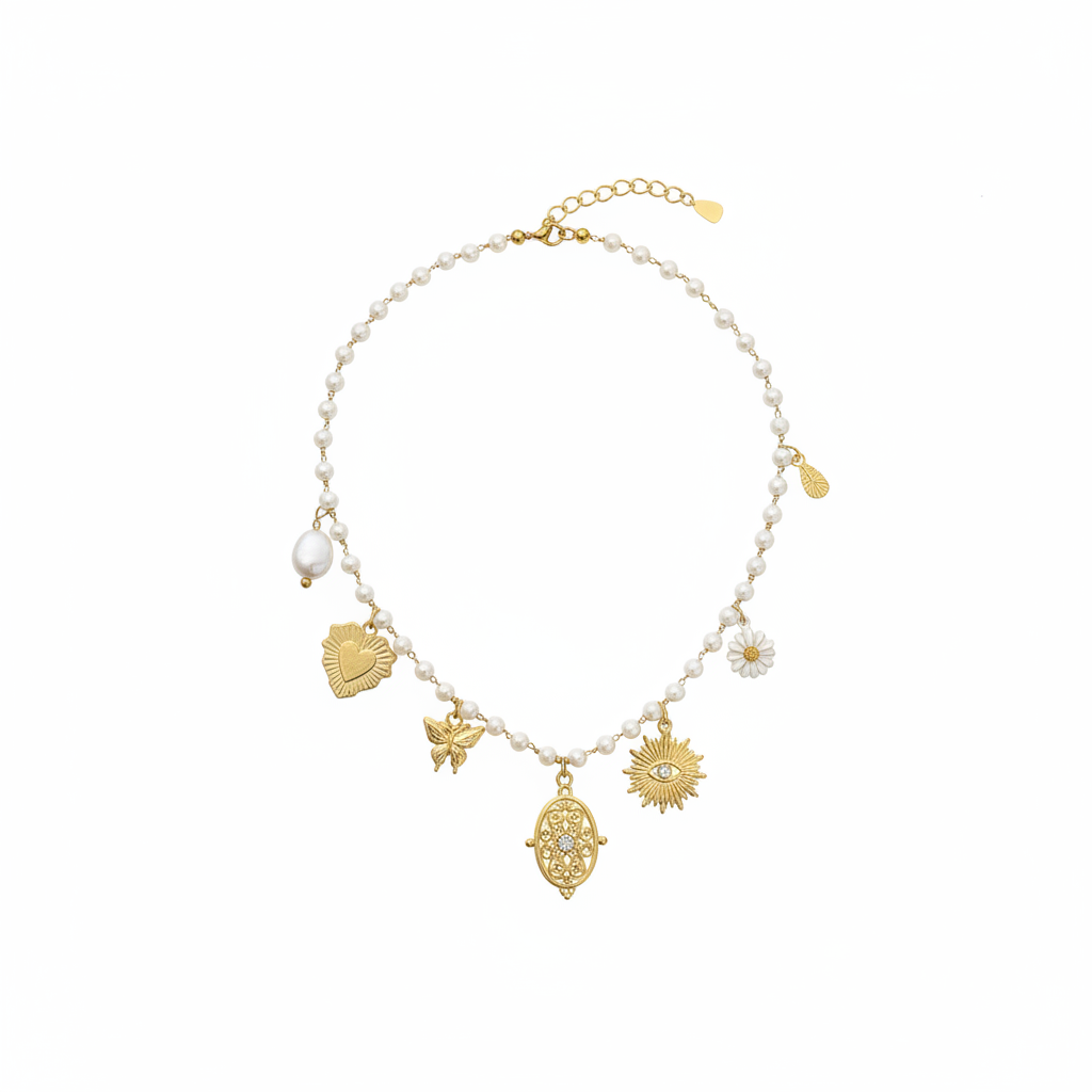 Collana perline charms