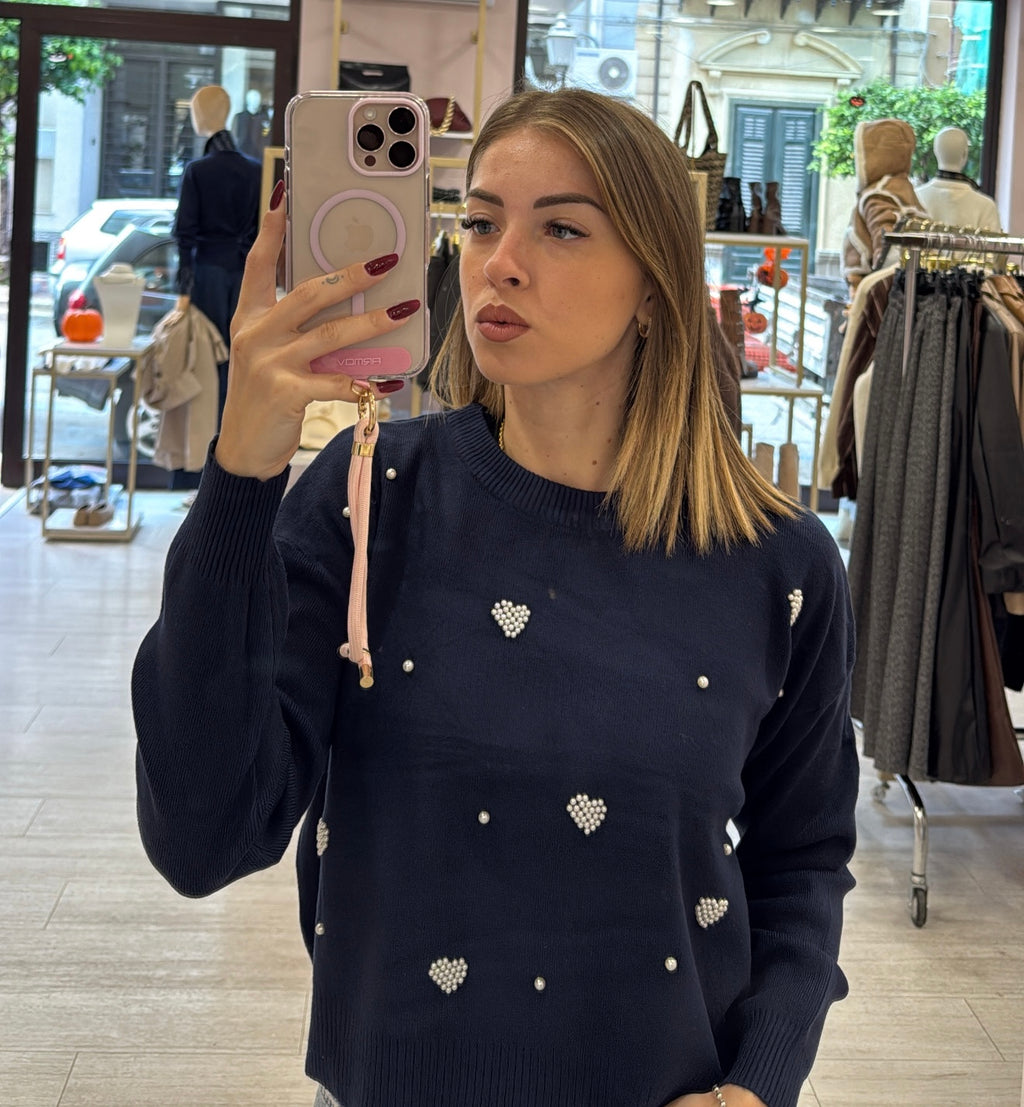 Maglioncino Heart Perline