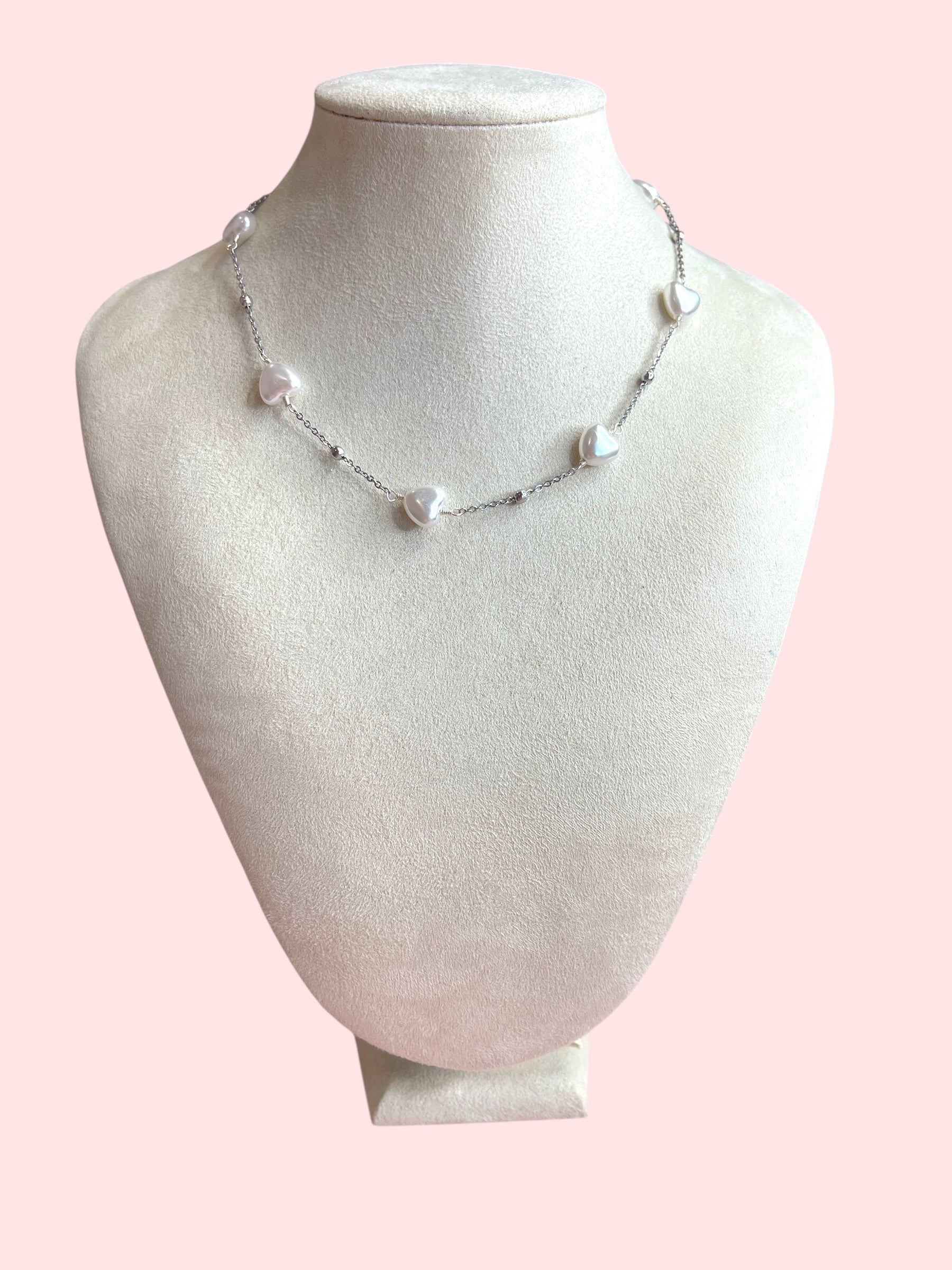Collana cuoricino perla