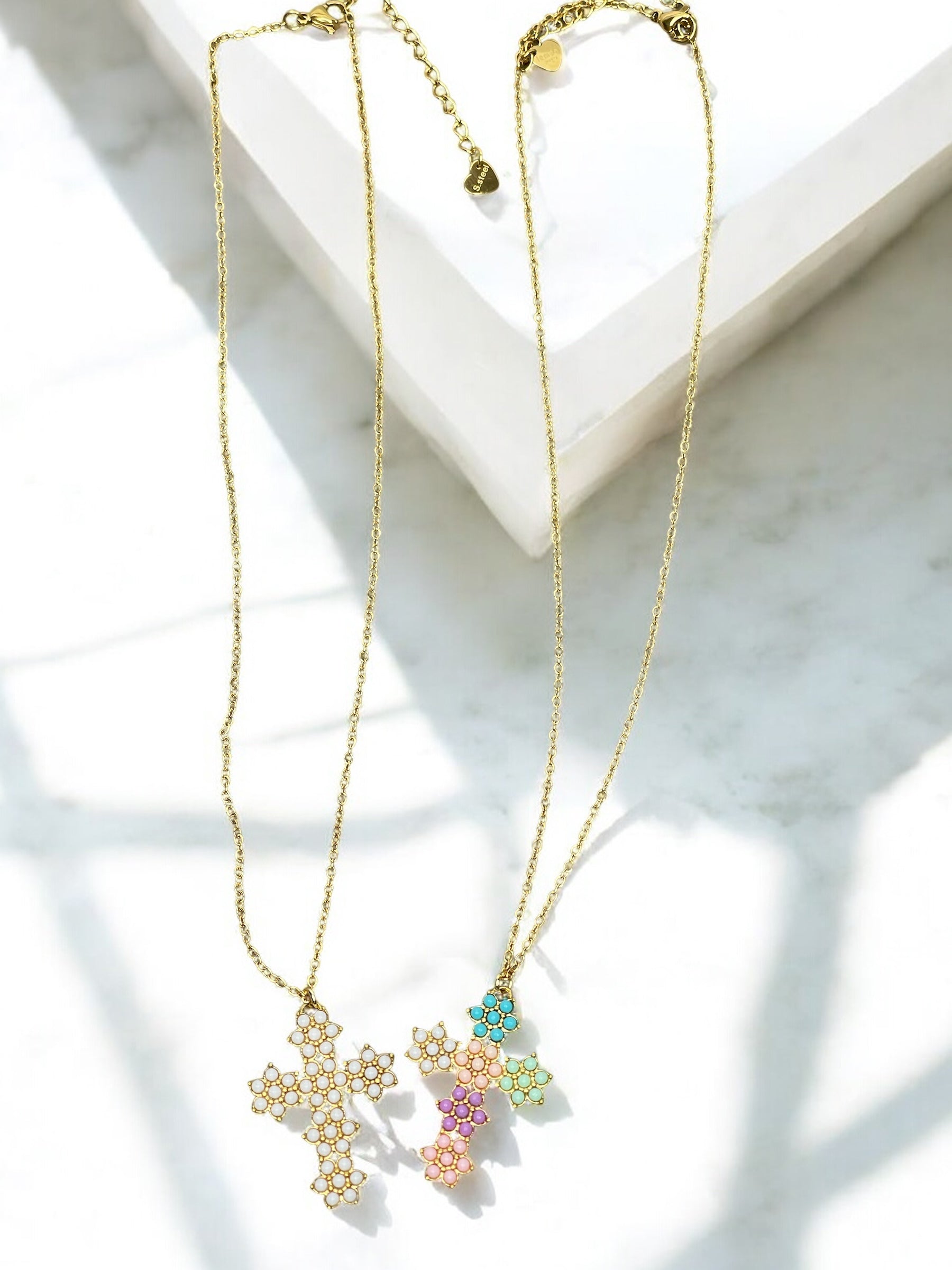 Collana croce perle