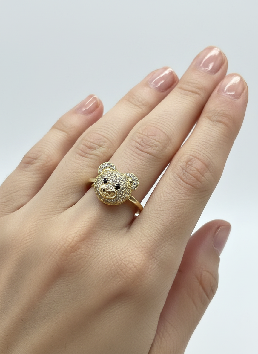 Anello orsetto strass