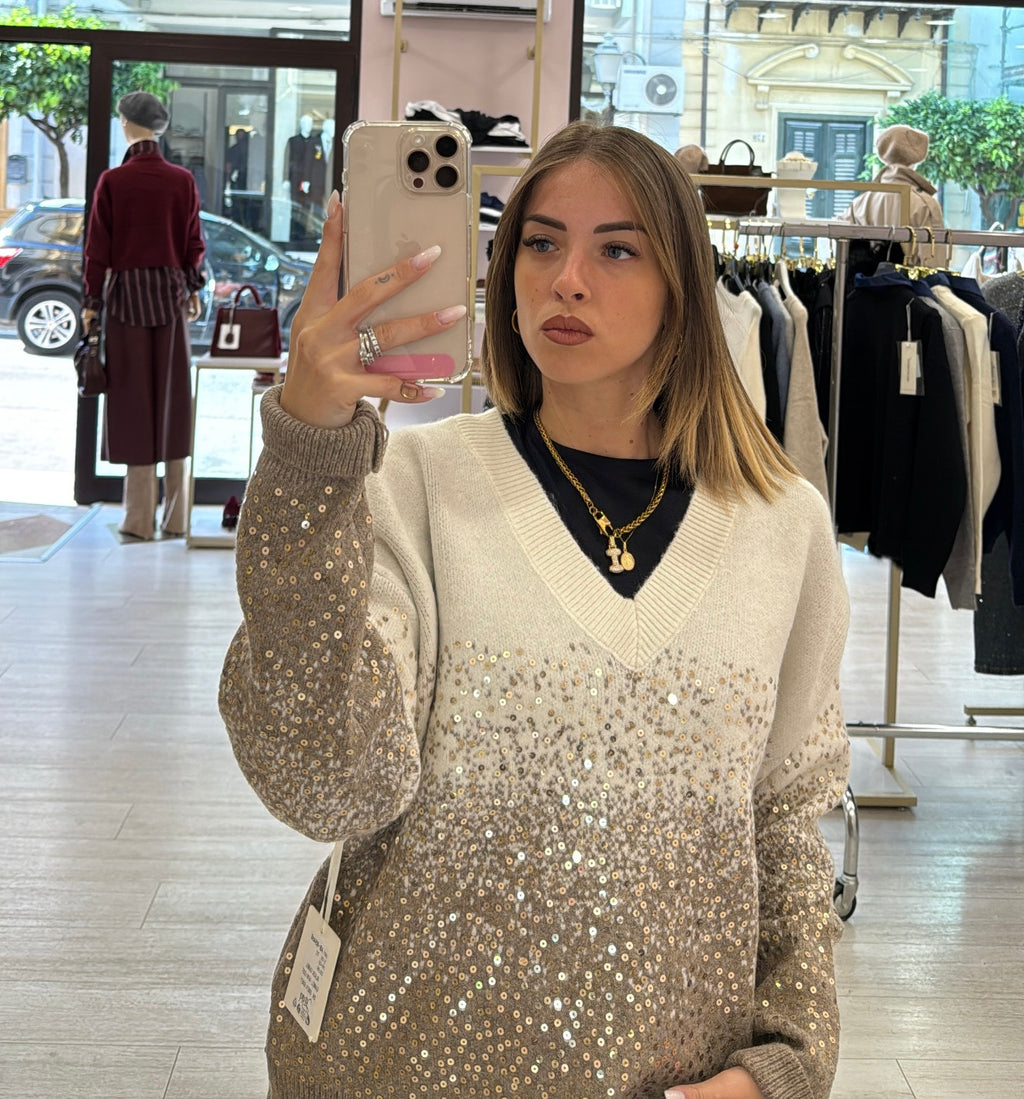 Maglioncino V Paillettes
