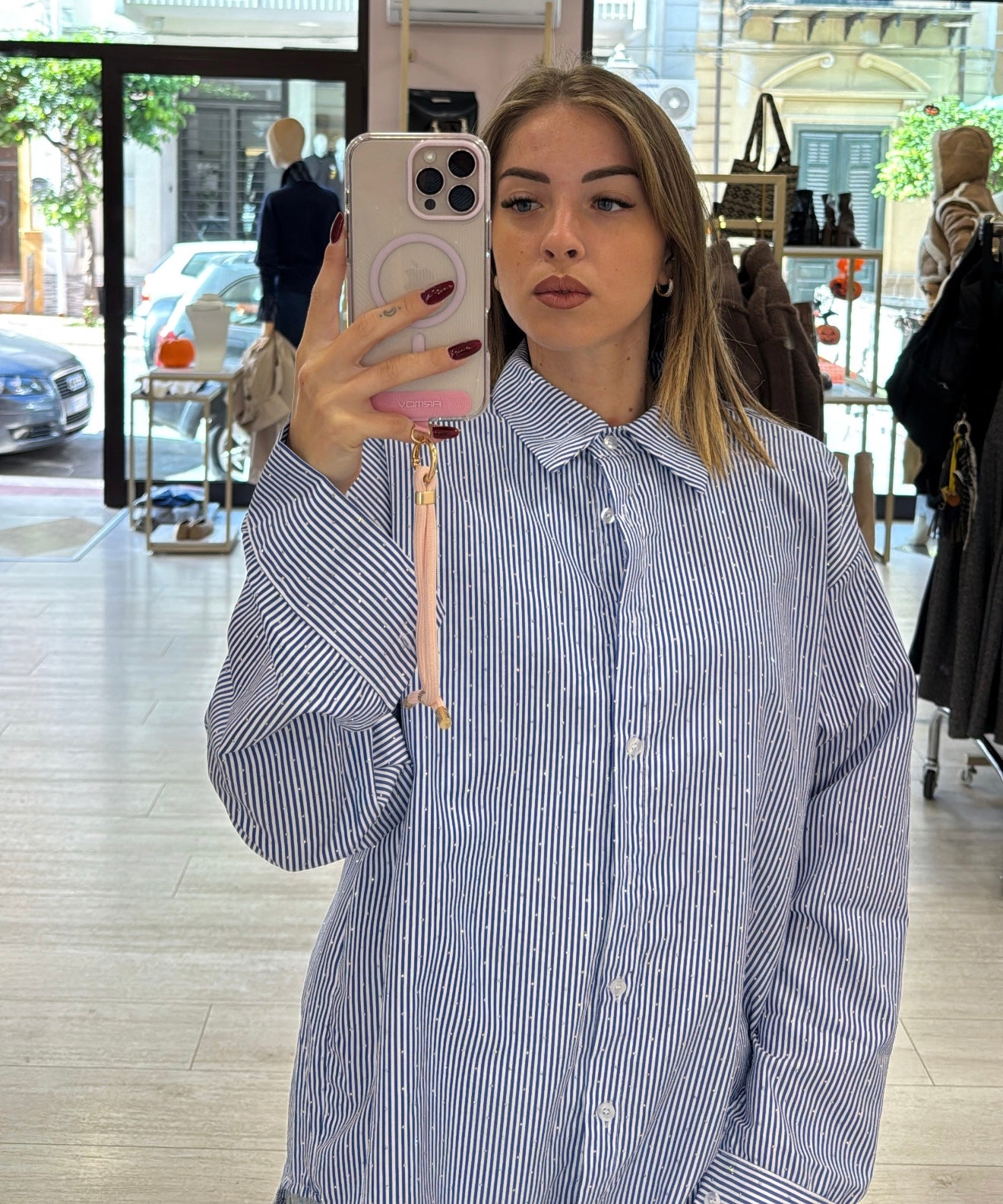 Camicia righe strass