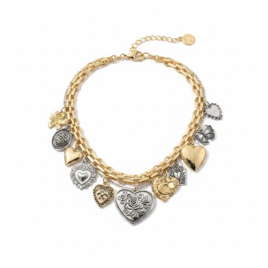 Collana multi cuori