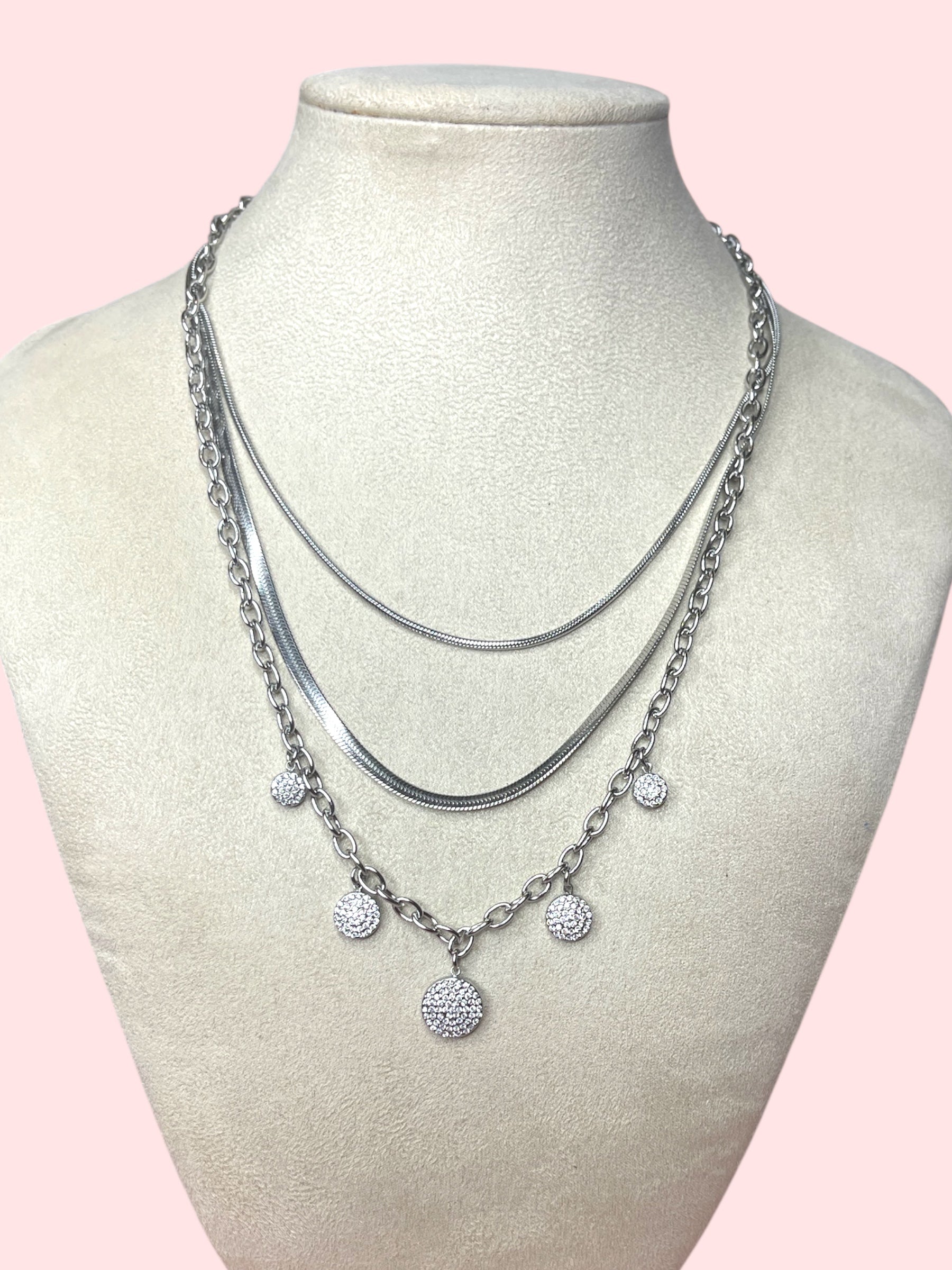 Collana tris strass