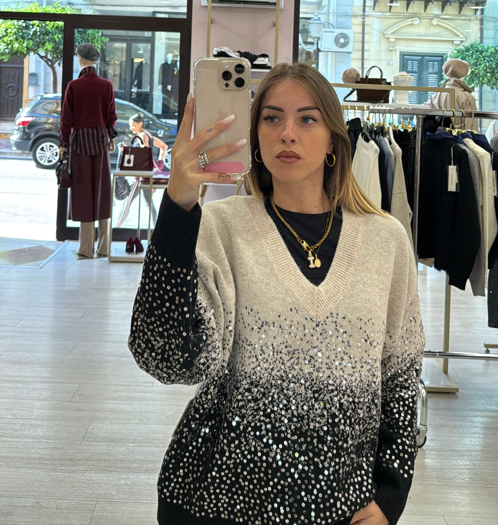 Maglioncino V Paillettes