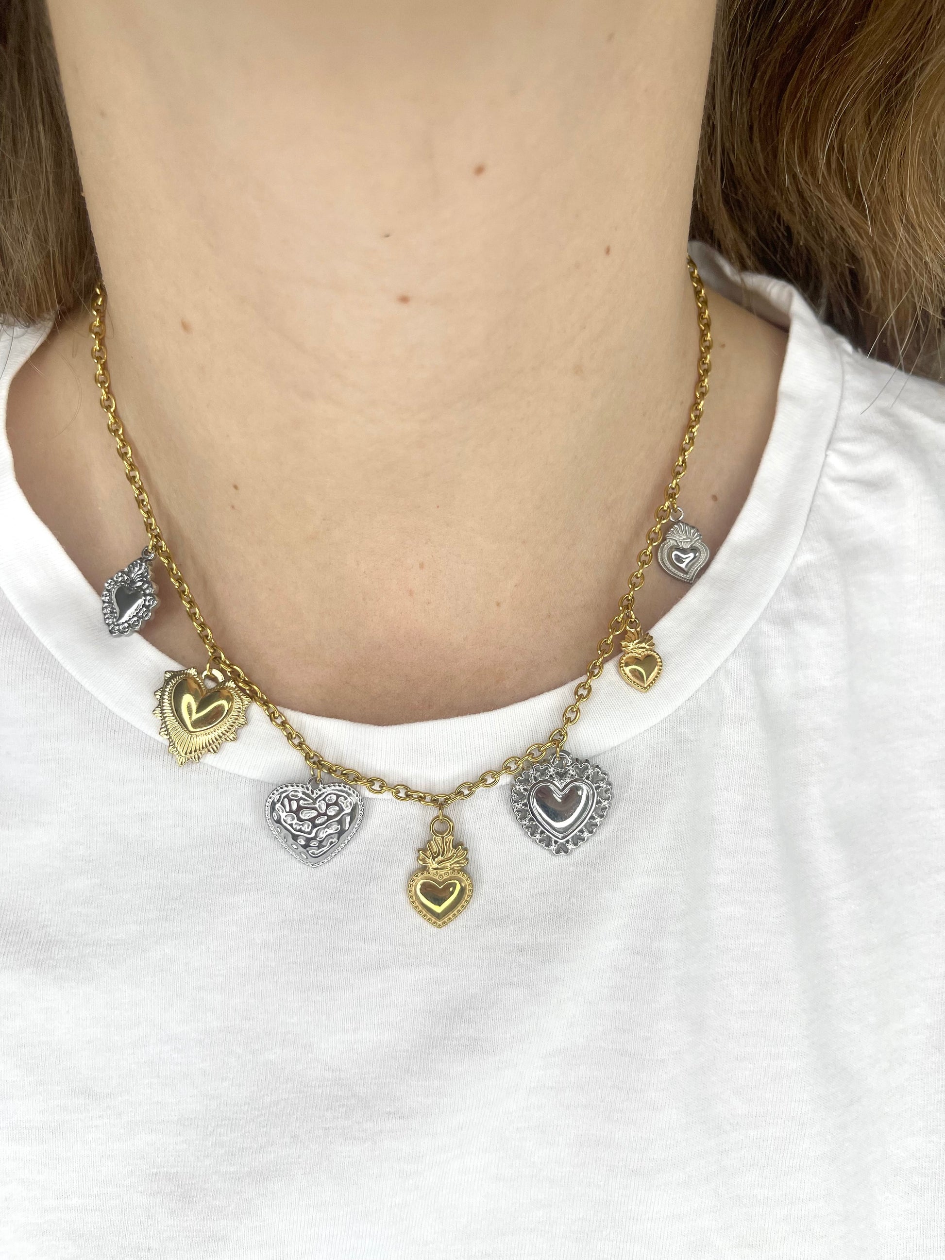 Collana cuori danzanti