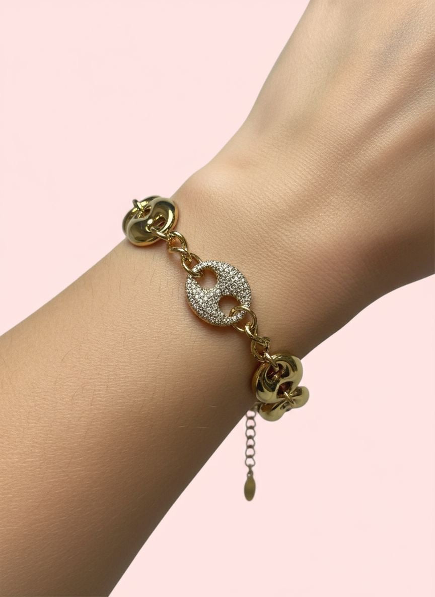 Bracciale catena strass