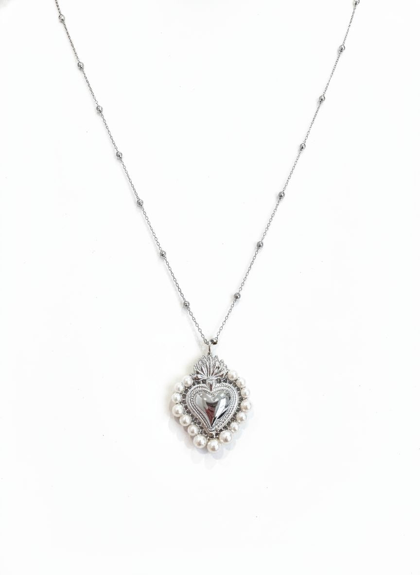 Collana sacro cuore perla