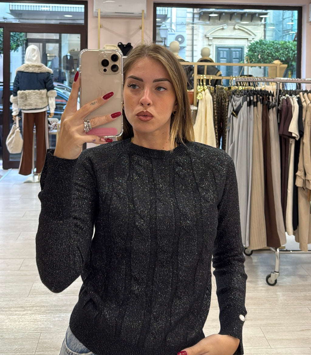 Maglioncino treccia Lurex