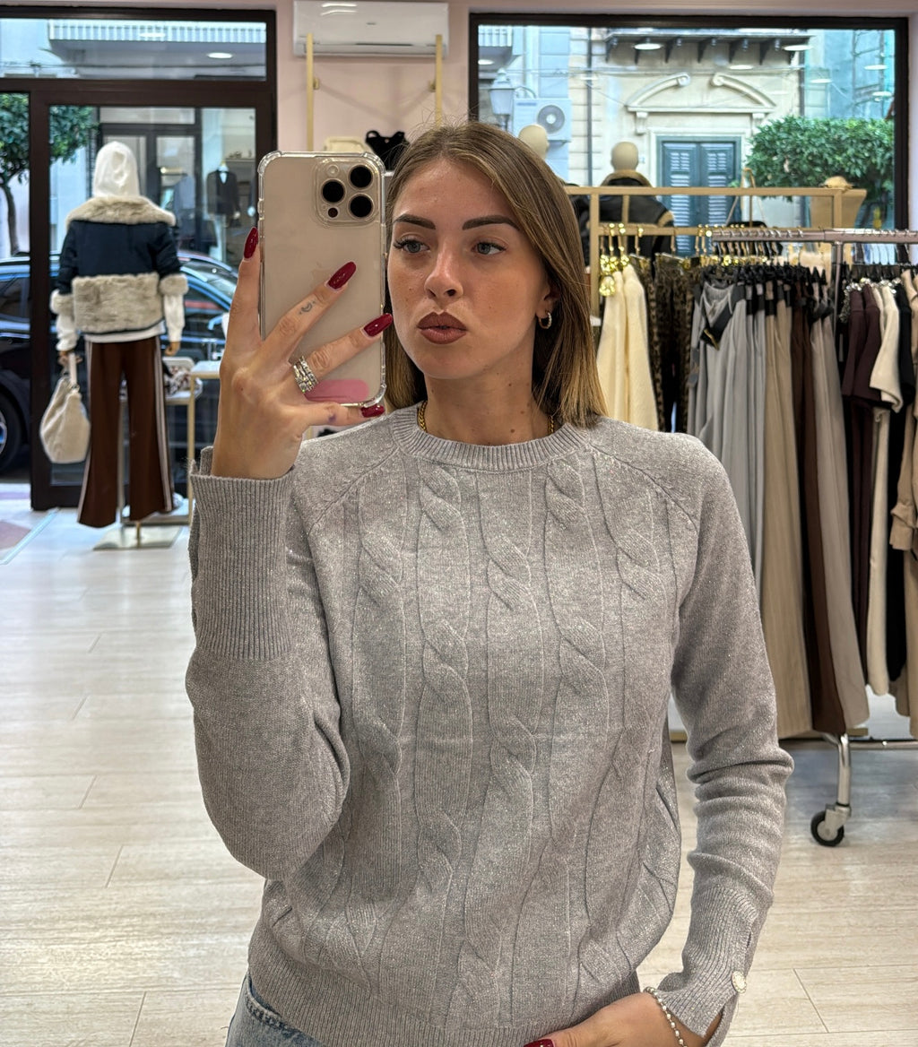 Maglioncino treccia Lurex