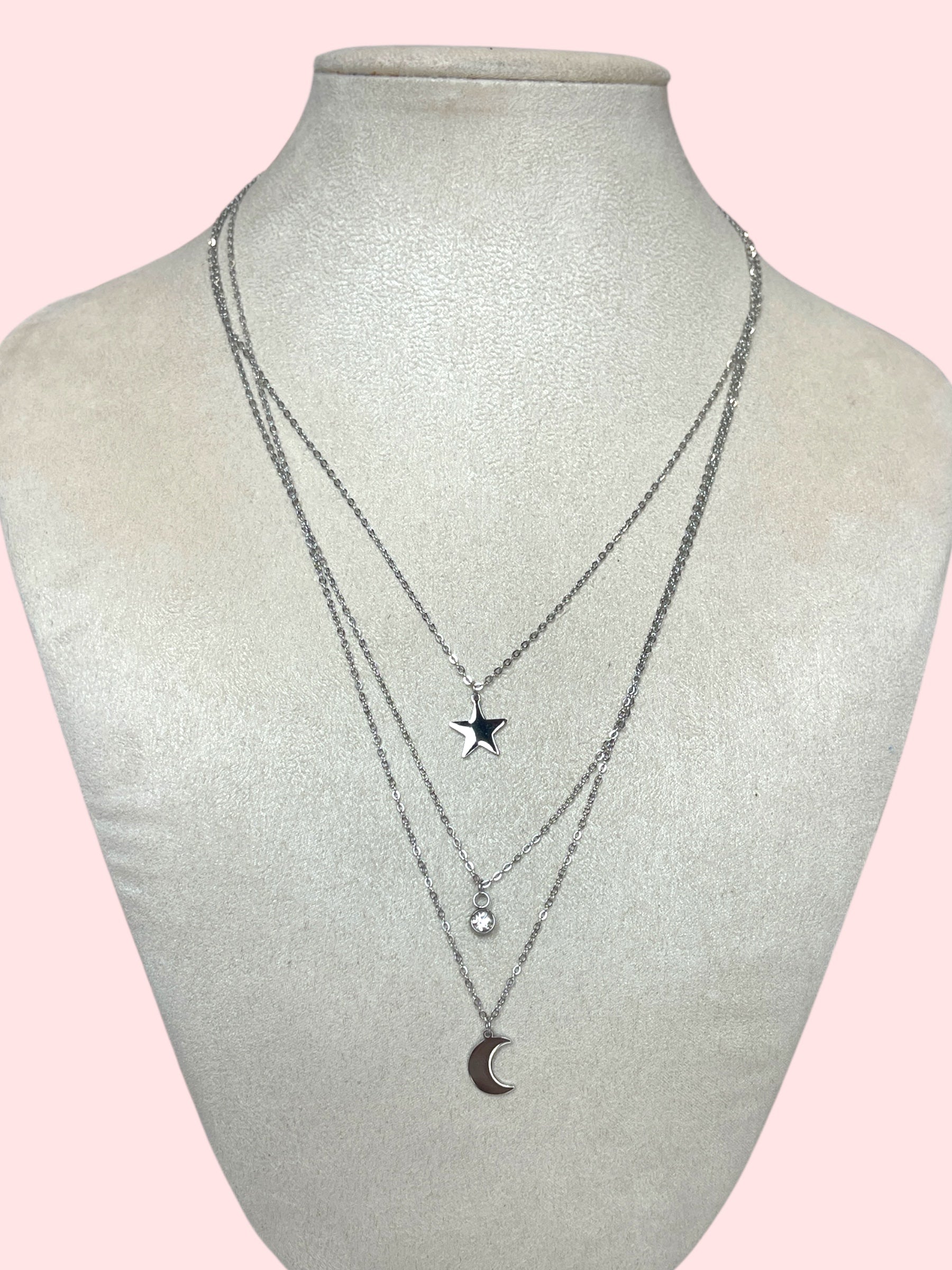 Collana tris stella luna