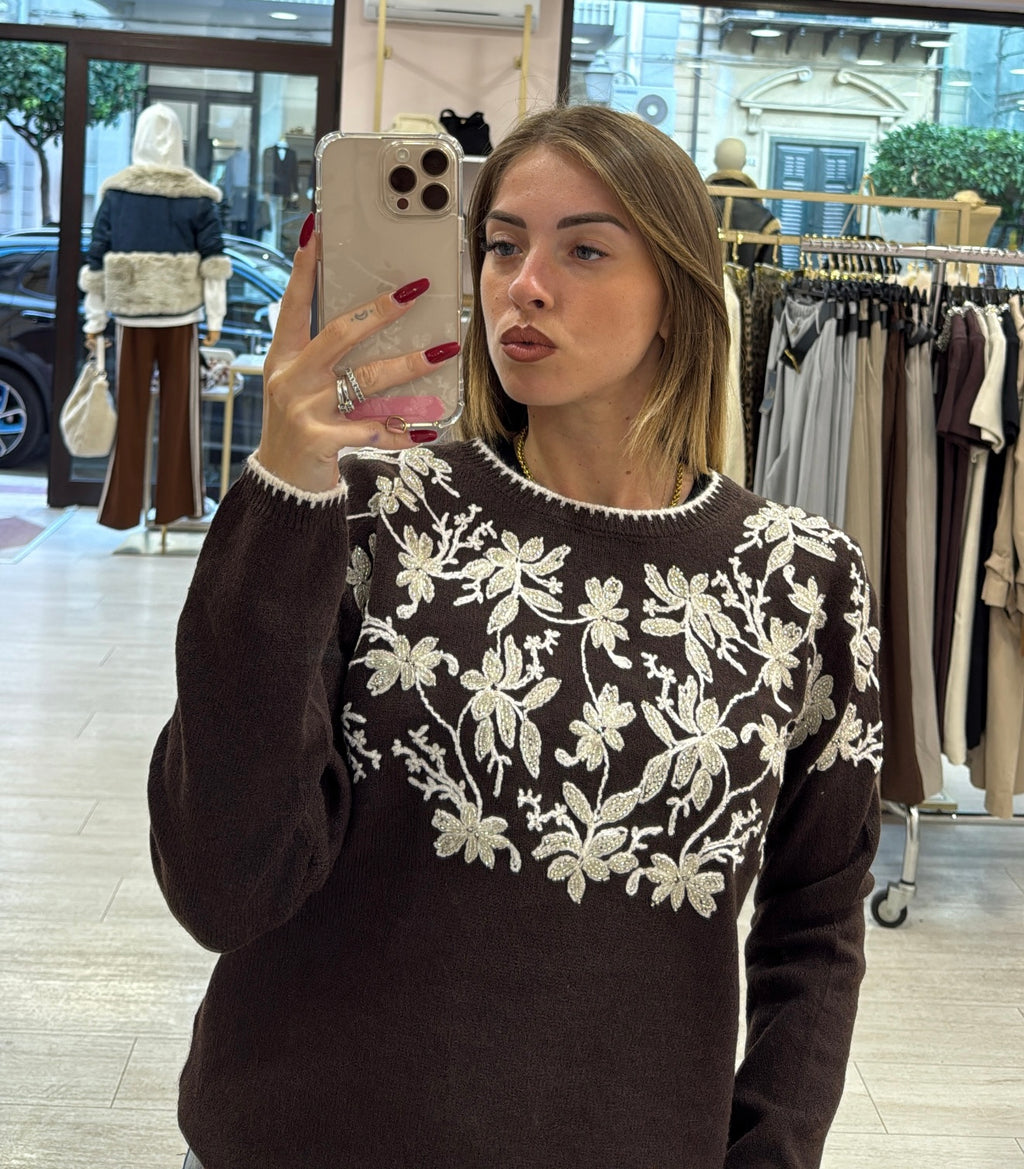 Maglioncino Flower Paillette