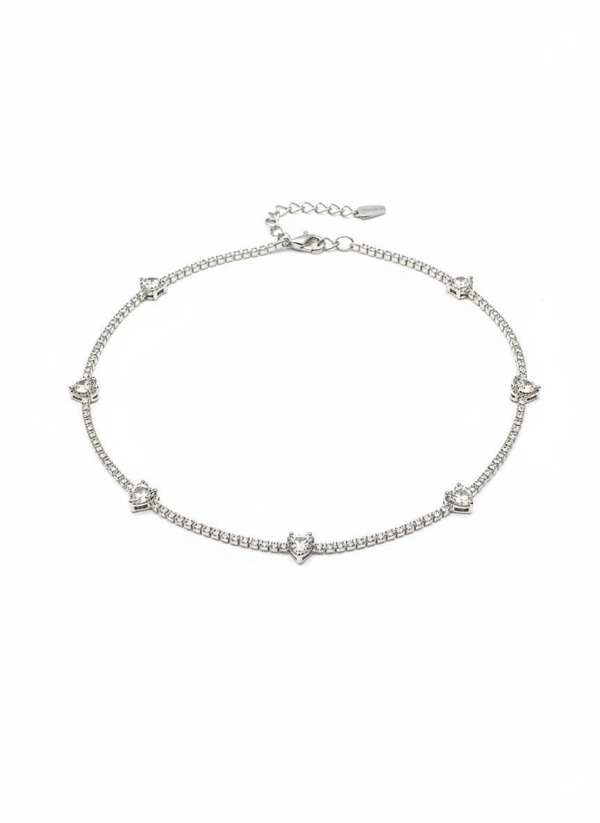 Collana tennis cuori