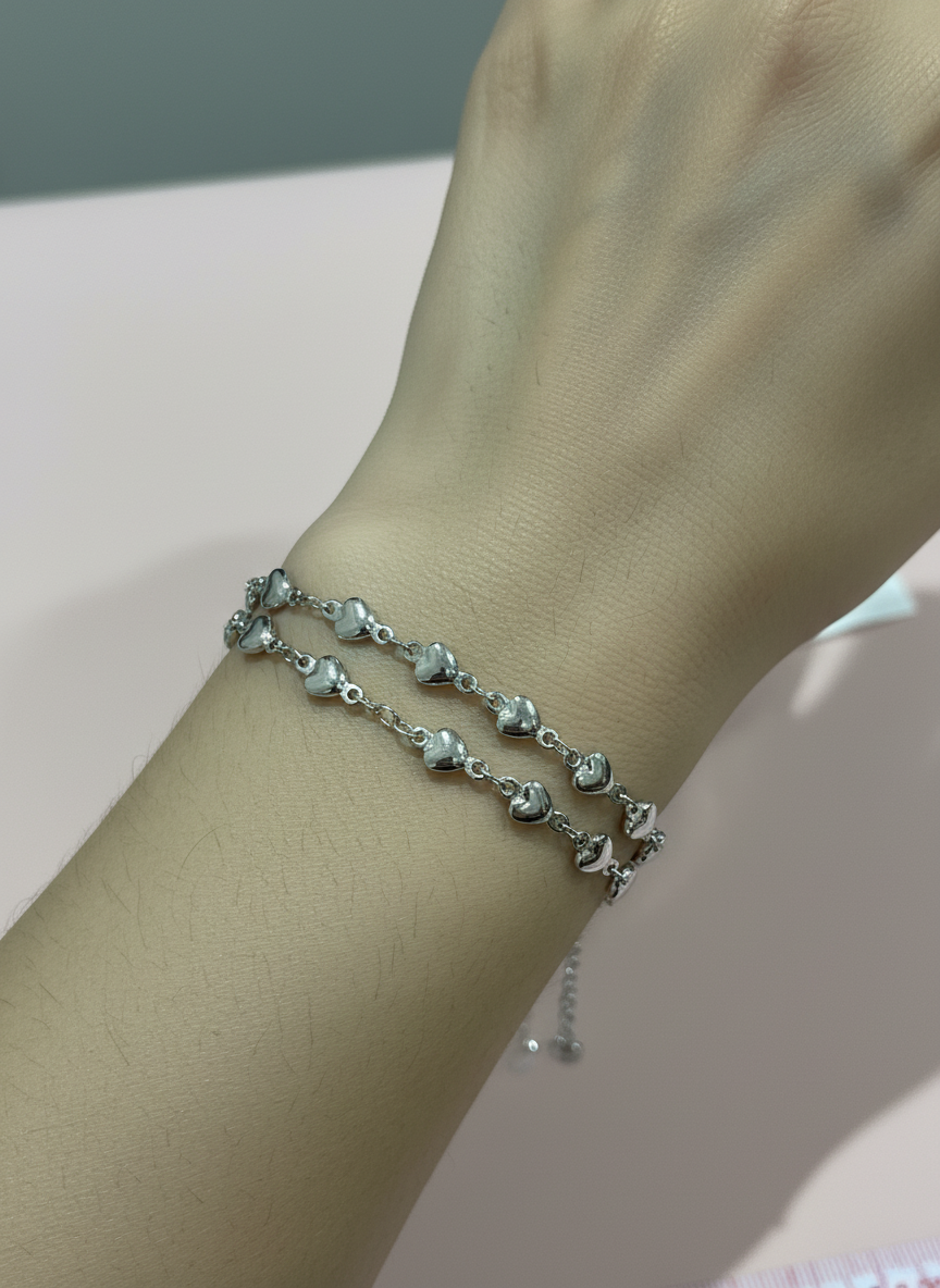 Bracciale doppio cuore