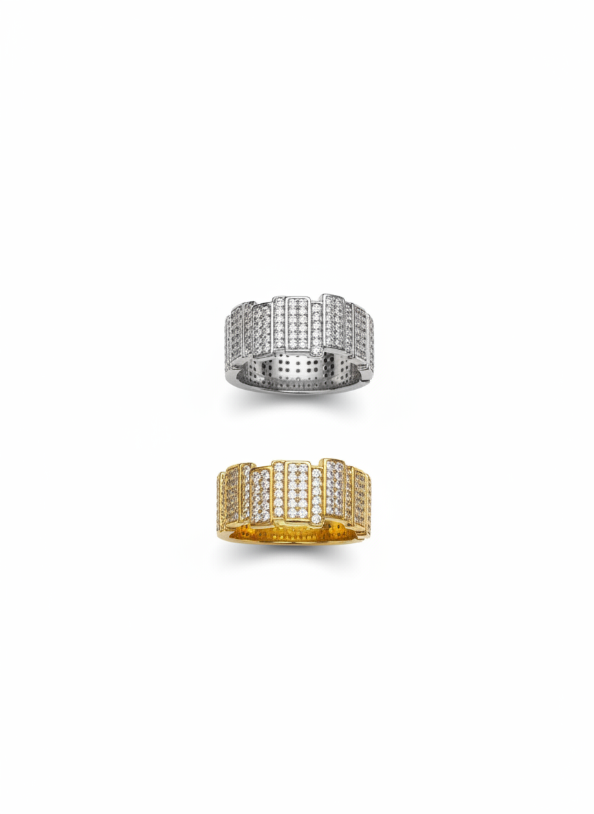 Anello fascia strass