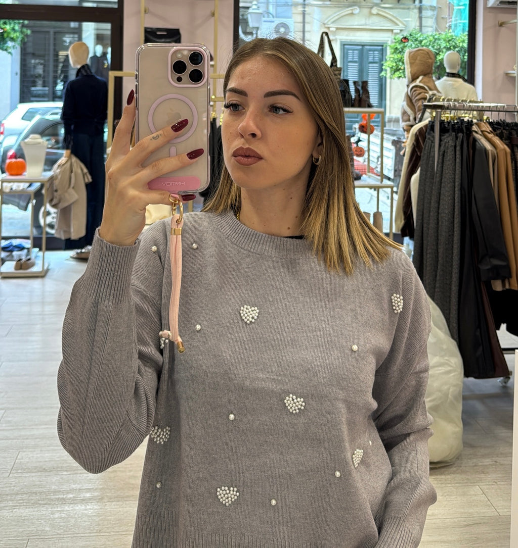 Maglioncino Heart Perline