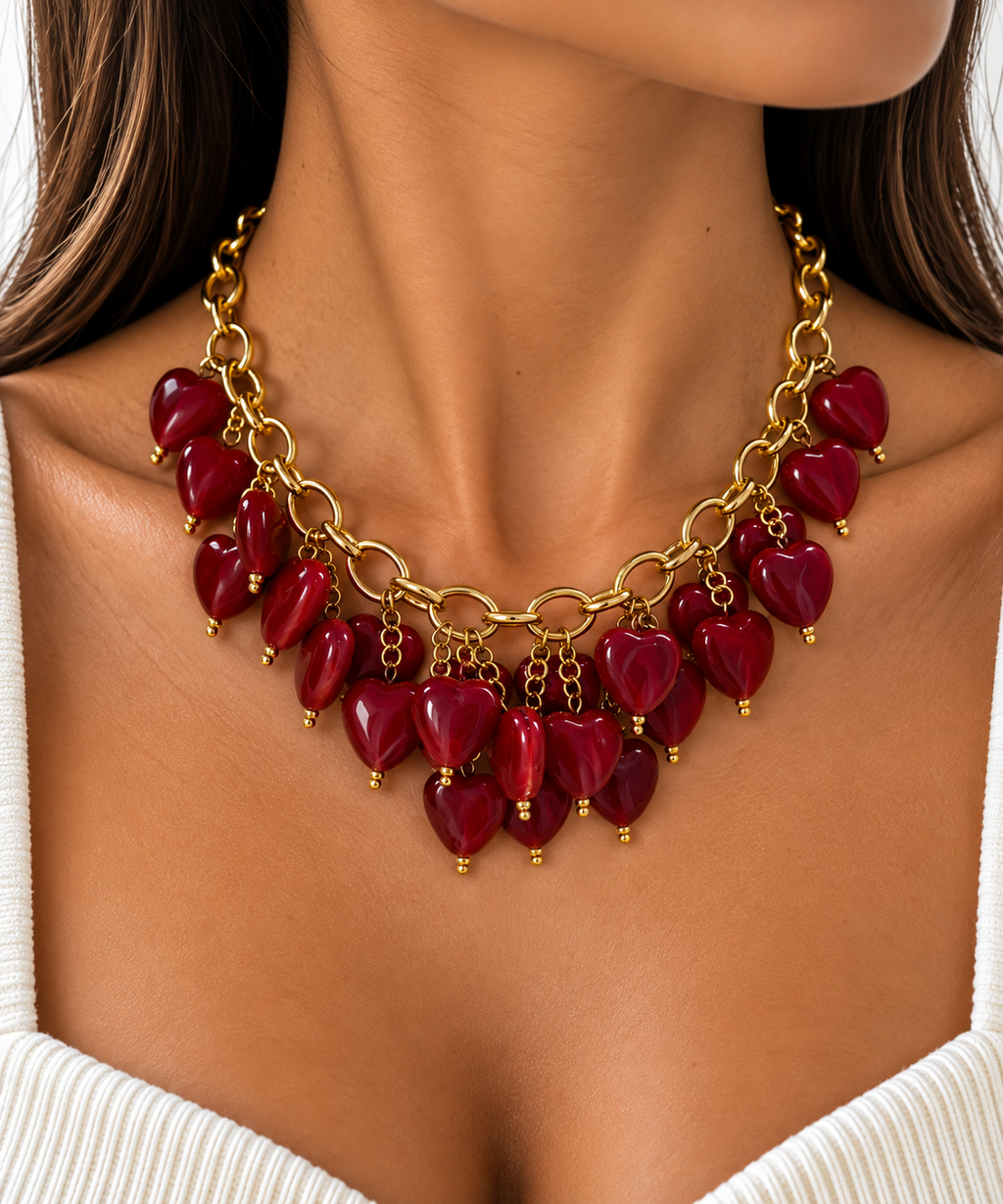 Collana pioggia di cuori