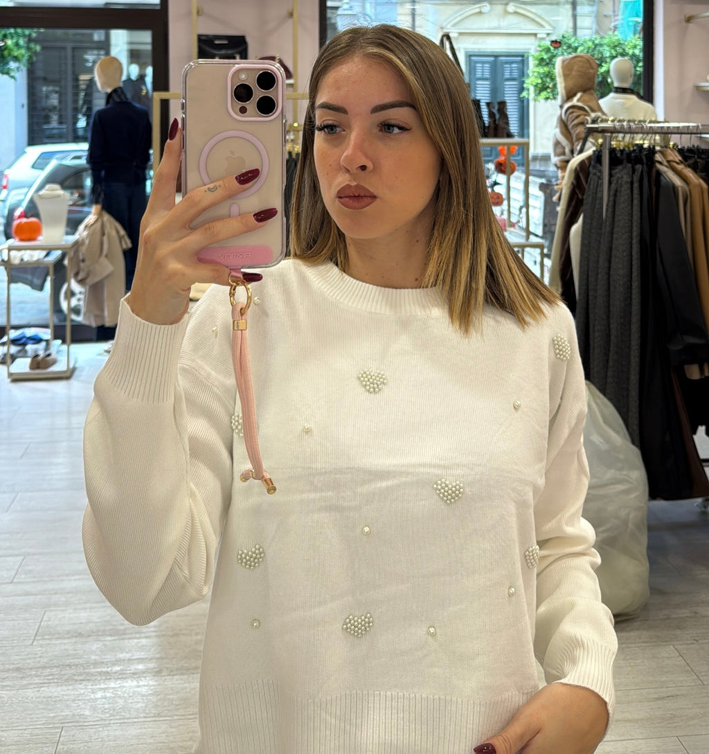 Maglioncino Heart Perline