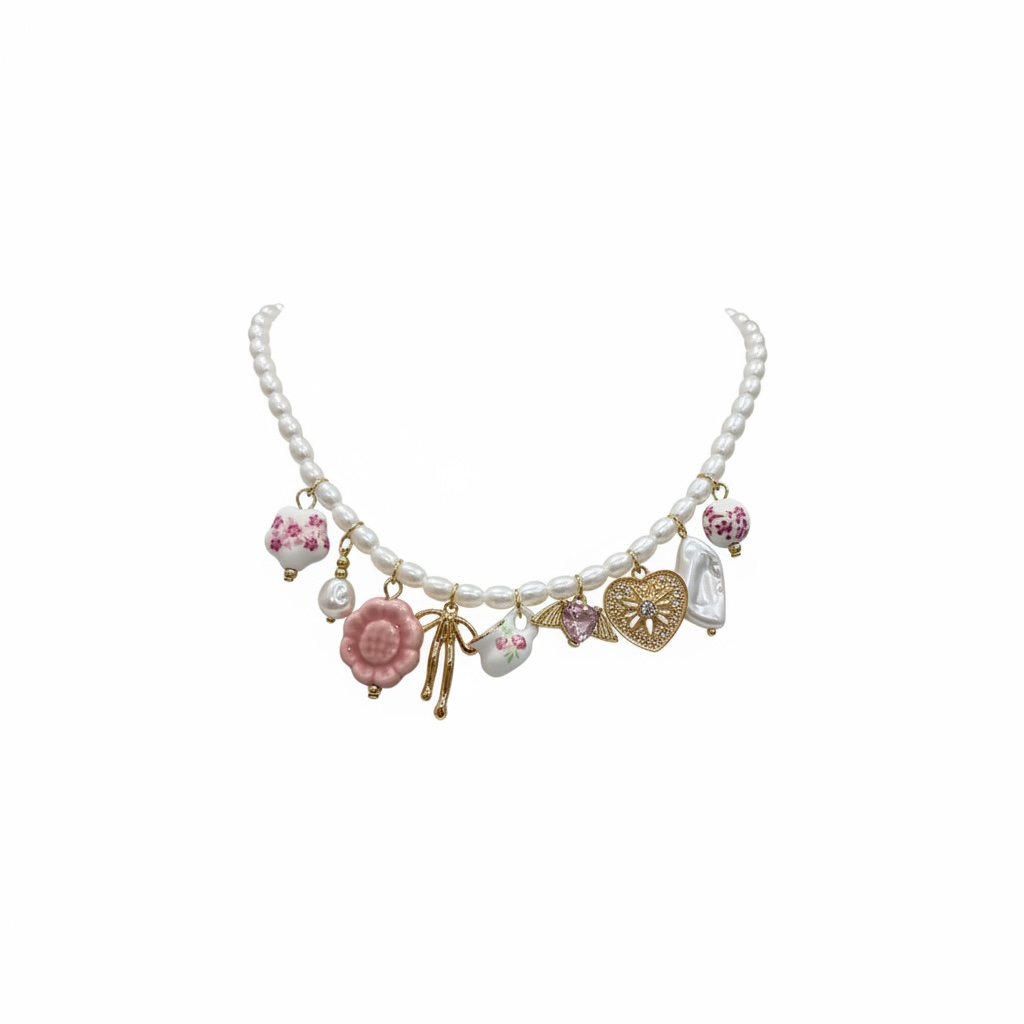 Collana charms pink