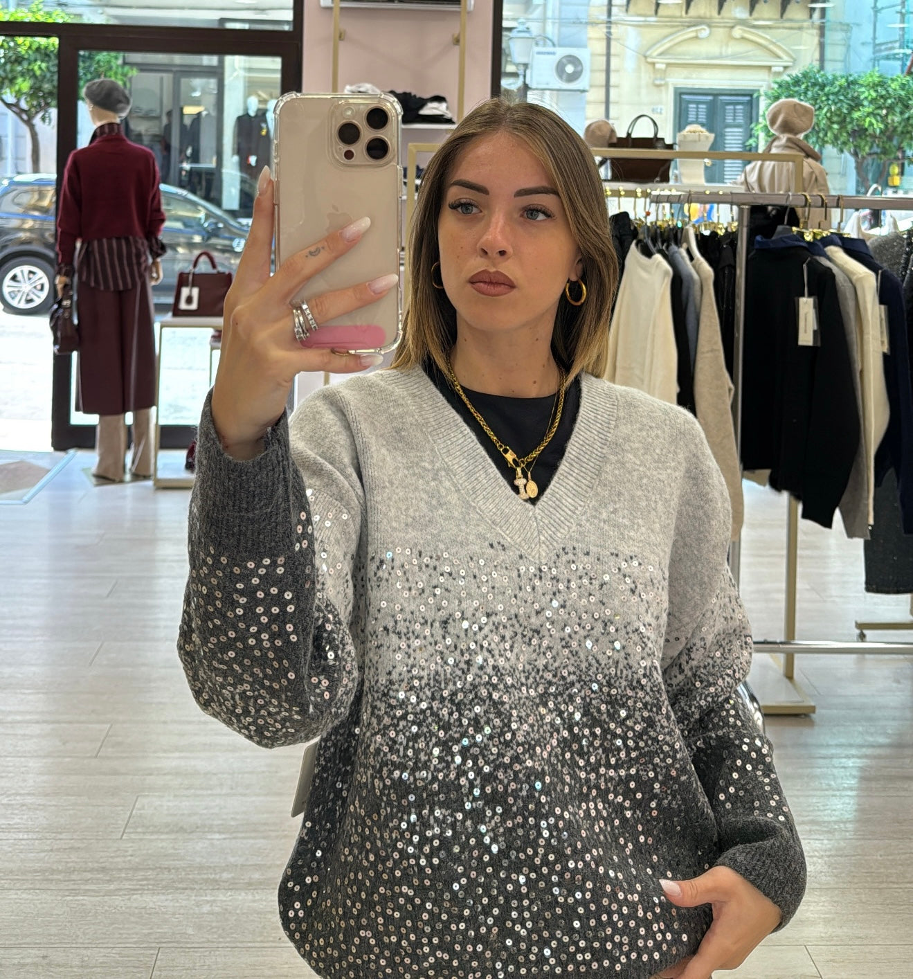 Maglioncino V Paillettes