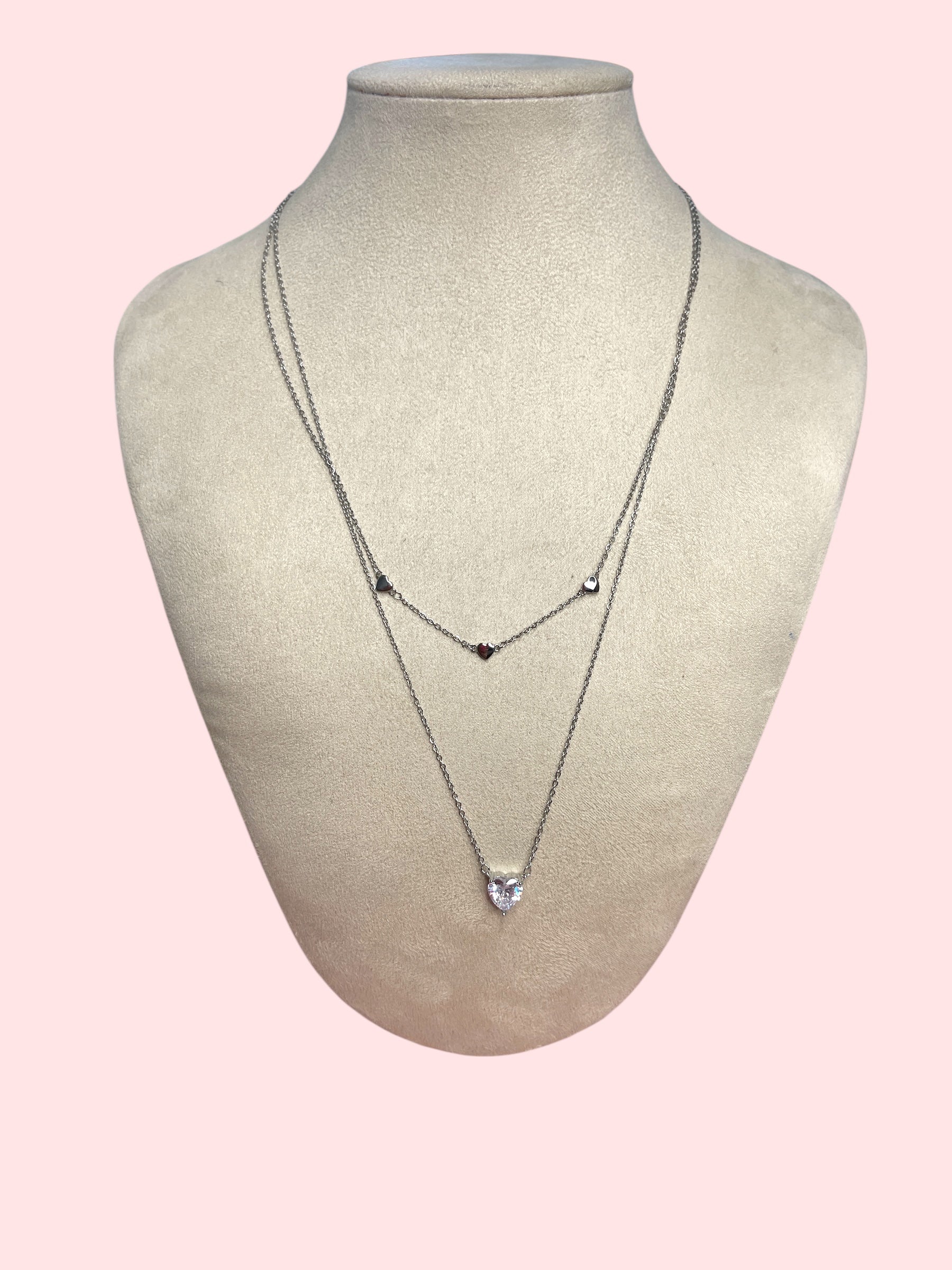 Collana doppio filo cuore