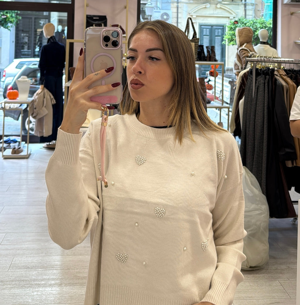 Maglioncino Heart Perline