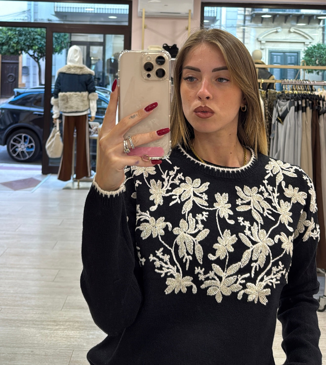 Maglioncino Flower Paillette